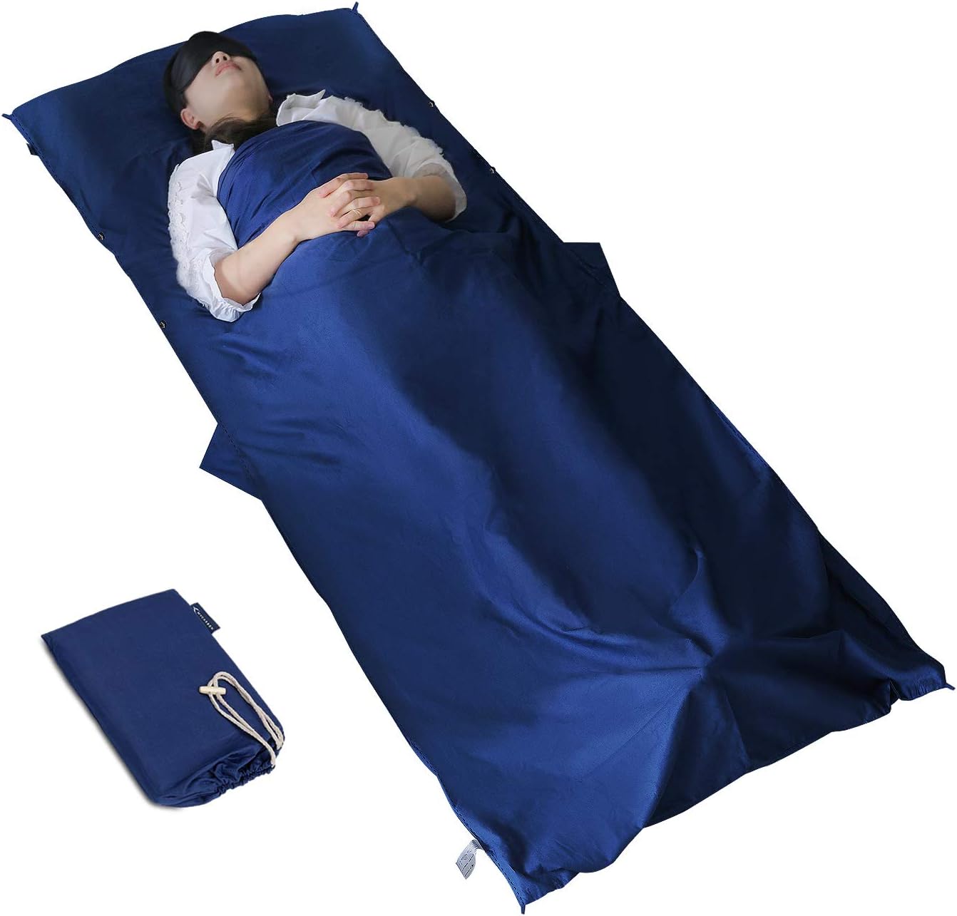 Detalle de MYCARBON Travel Sleeping Bag Liner – 100% Cotton, 220 x 90cm