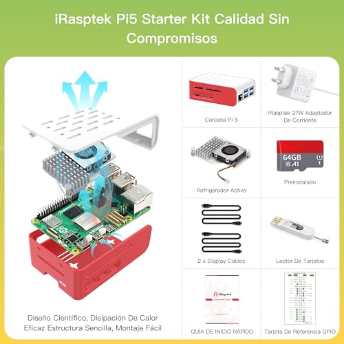 Thumbnail 2 de iRasptek Raspberry Pi 5 4GB Starter Kit con OS Bookworm 64GB