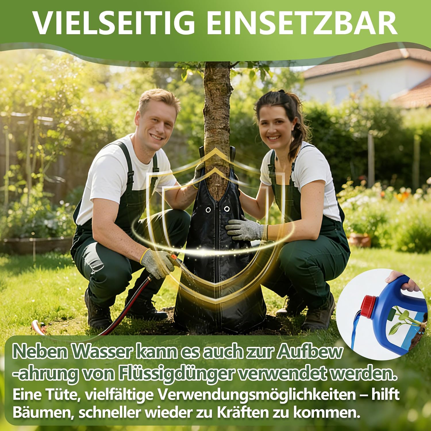 Detalle 1 de UISEBRT 75 L Tree Watering Bags, UV-Resistant PVC, Zip Closure, Set of 5