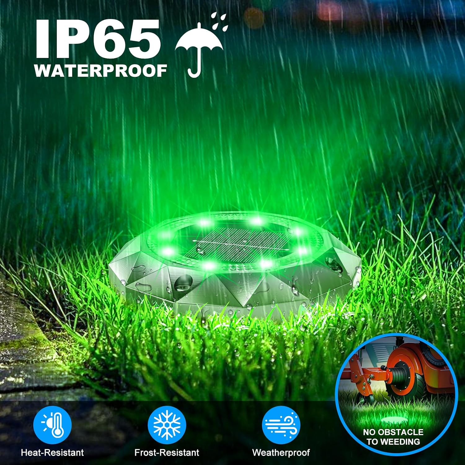 Detalle de FIFlying RGB-Solar-Bodenleuchten für den Außenbereich (IP65) – 8 helle LED für Auffahrt, Terrasse & Garten
