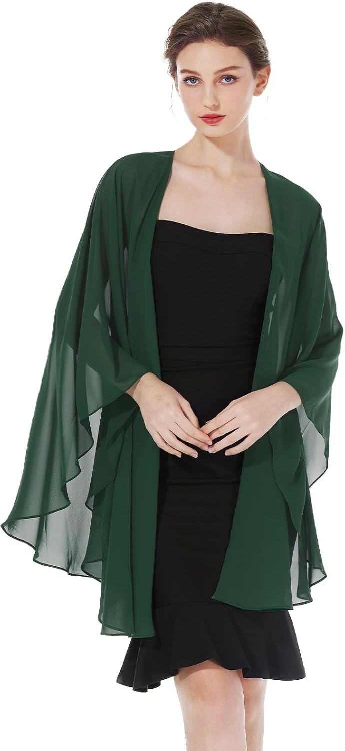 Thumbnail 6 de BEAUTELICATE Women Chiffon Shawl Wrap: Oversized Cape Poncho for Summer Weddings