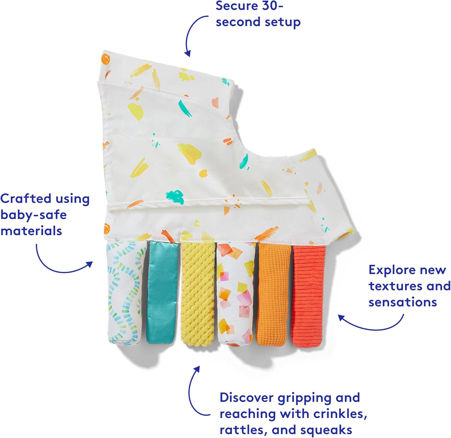 Detalle 2 de Lovevery The Sensory Stripes Sensory Toy for Play Gym, Multi-Coloured Fabric