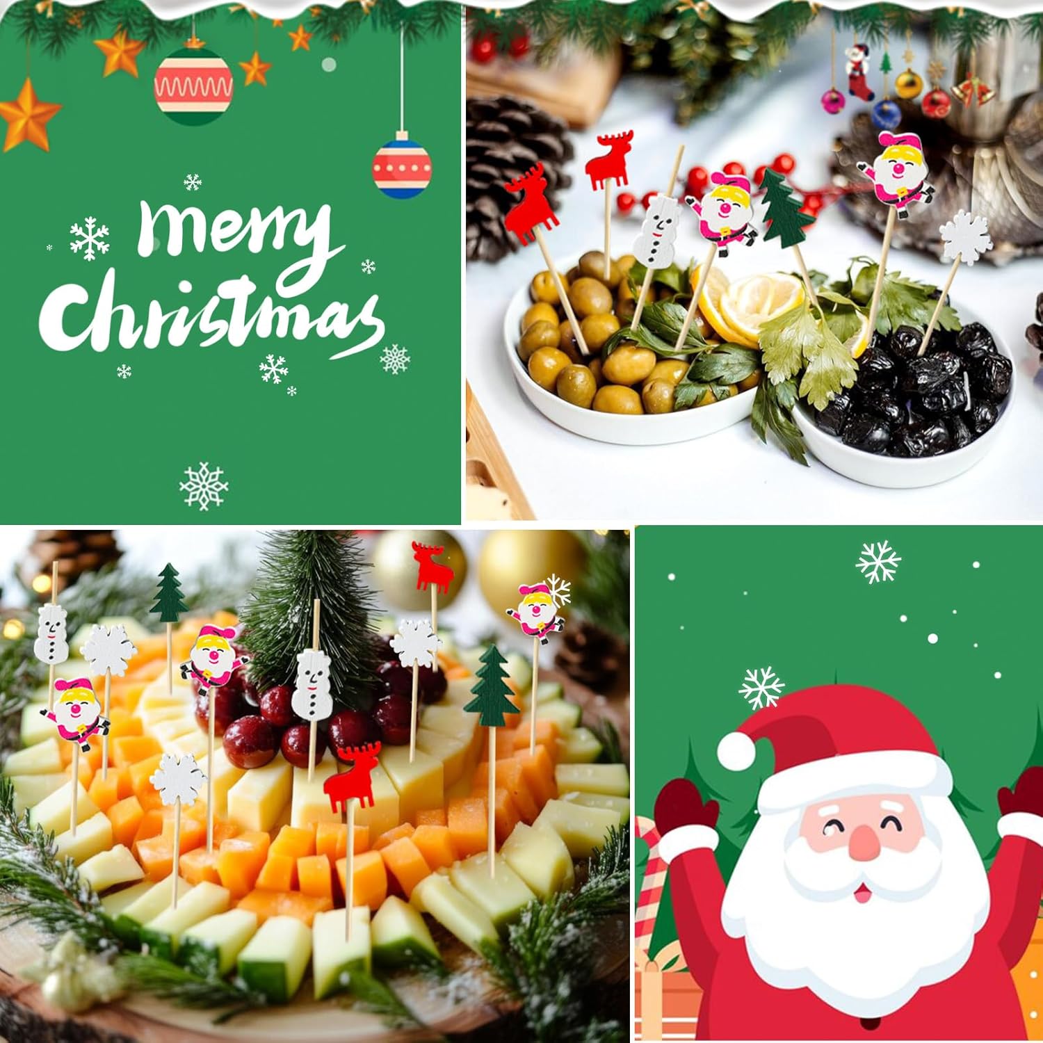 Detalle 2 de Bekeify Noël Cocktail Sticks 200 pièces 🍷