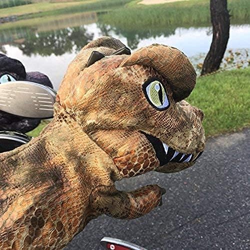Detalle 1 de dinofactory T-Rex 恐竜ドライバーヘッドカバー ポリエステル製・ウッドブラウン・460cc対応