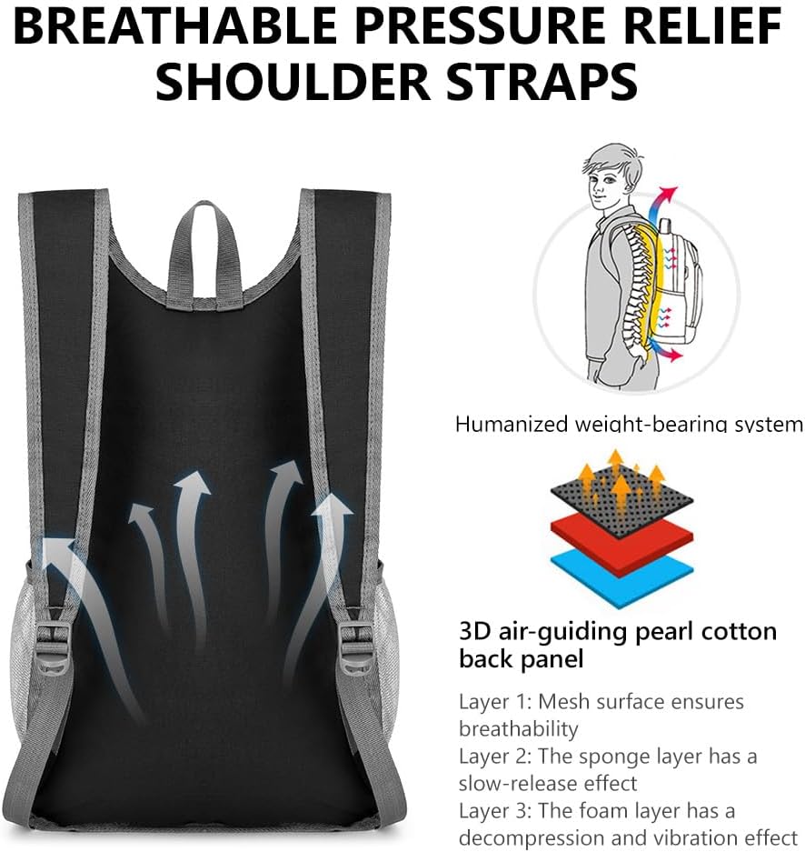 Detalle 2 de flintronic Foldable Backpack 16L – Ultra-light packable waterproof daypack