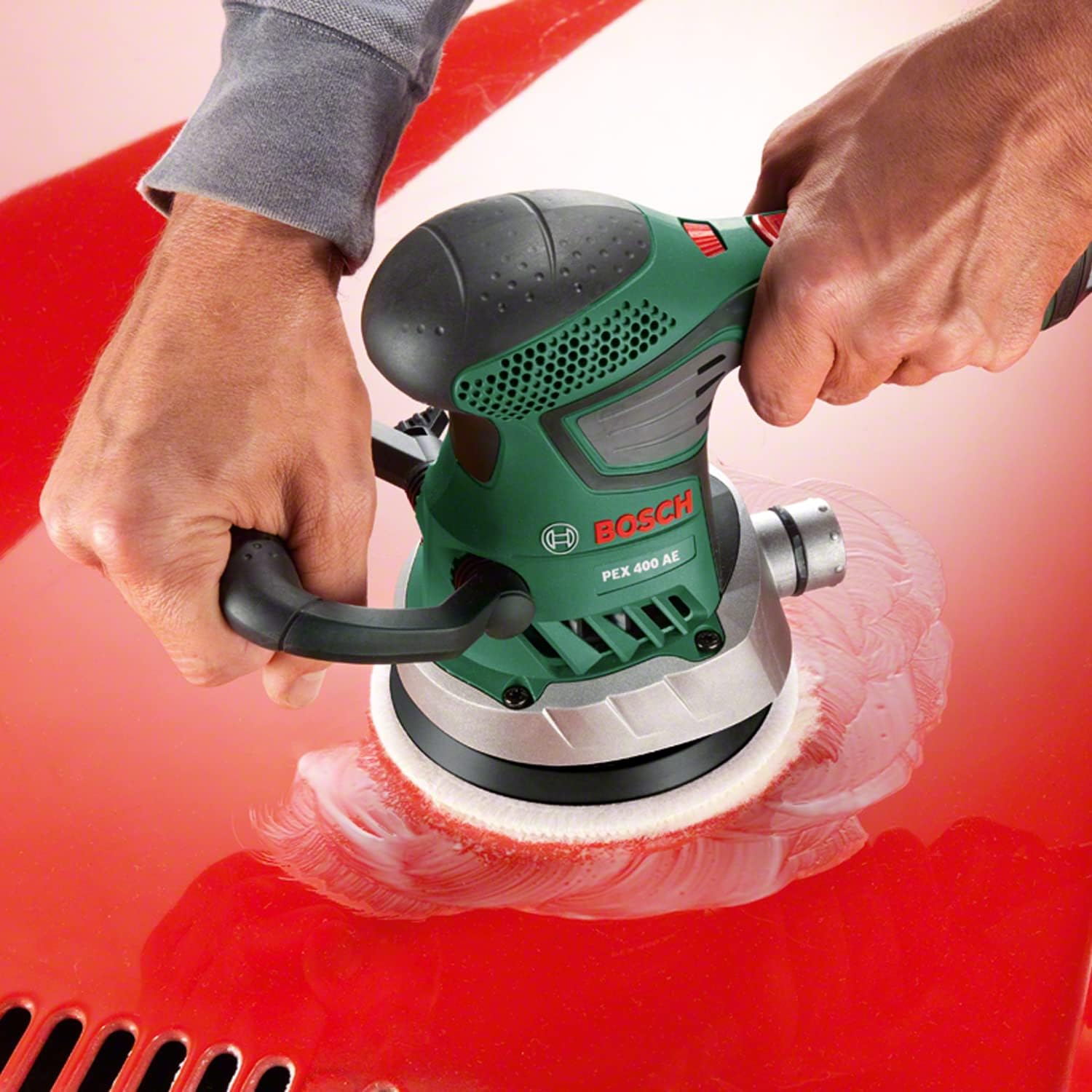 Thumbnail 3 de Bosch PEX 400 AE levigatrice rotorbitale 370 W con sistema microfiltro e cambio carta assistito (06033A4000)