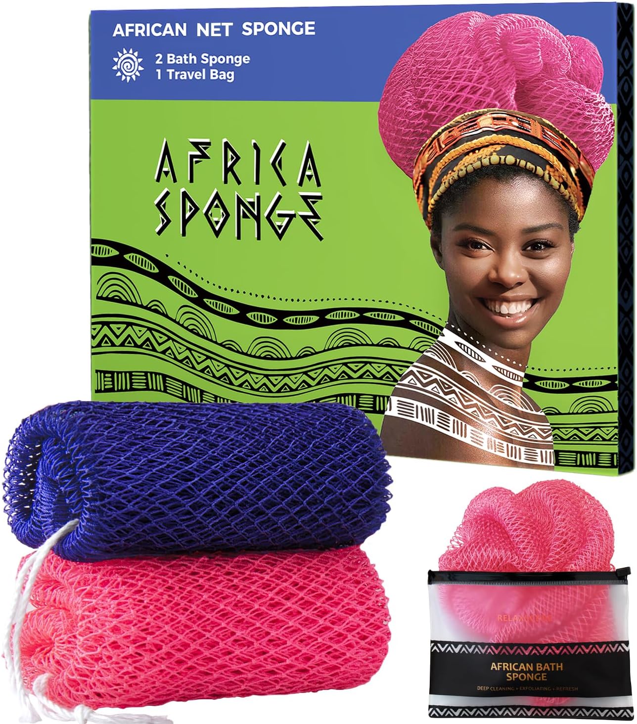 Loofah Sponge African Net Authentic – 2 Pieces