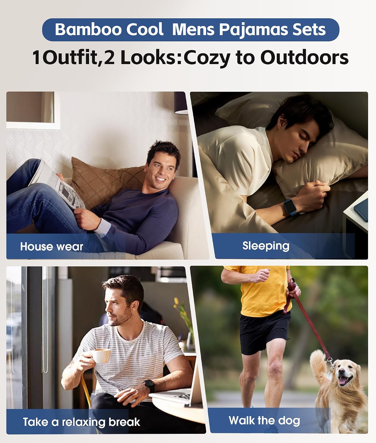 Thumbnail 4 de Bamboo Cool Men's Pajama Set in Bamboo Rayon