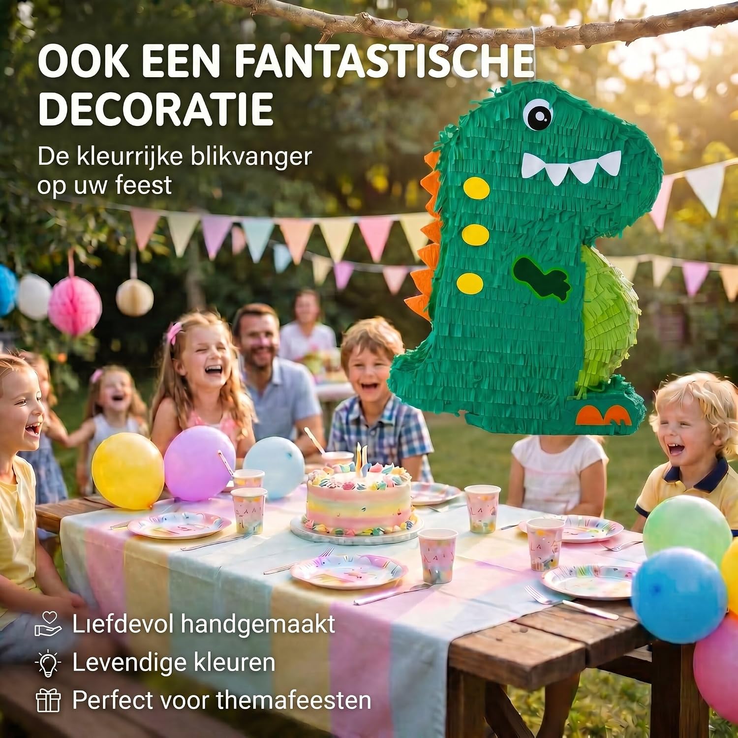 Detalle de GOODS+GADGETS dinosauruspiñata om zelf te vullen van karton