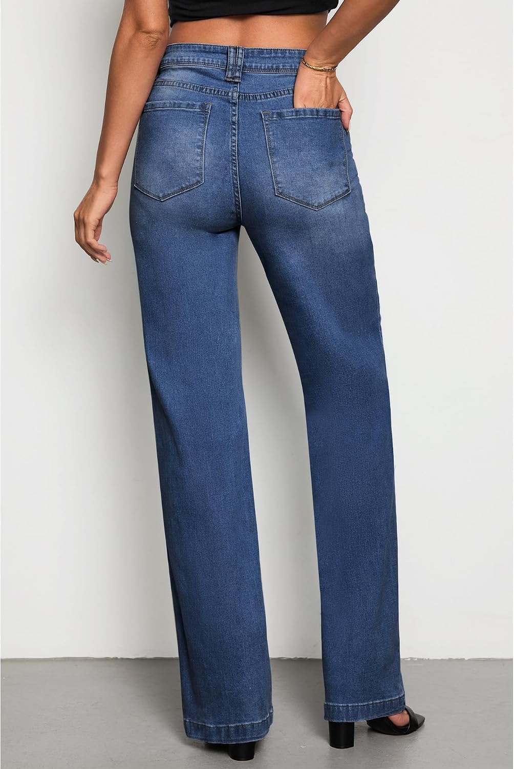 Detalle 2 de GRAPENT Women's Wide Leg High Waist Denim Jeans