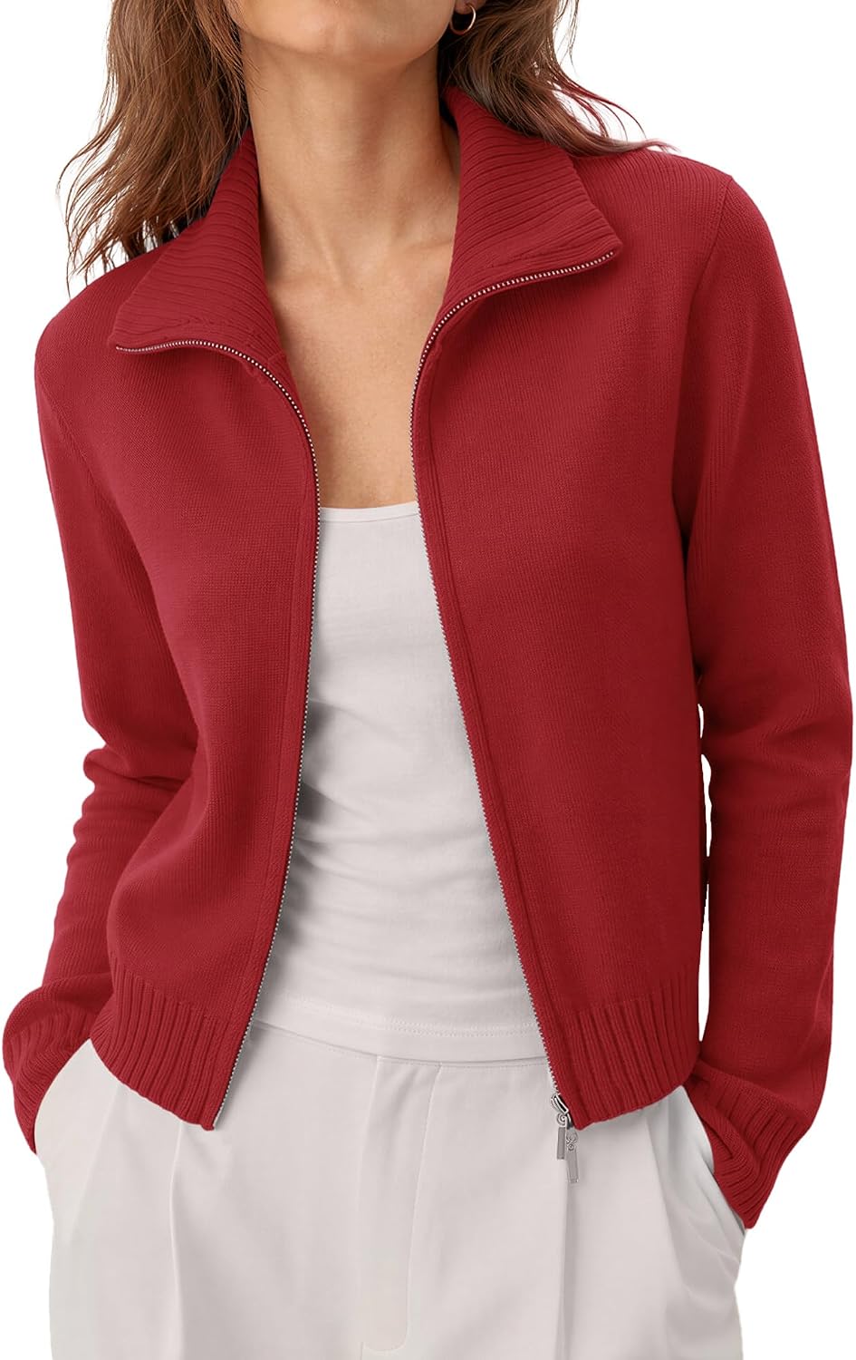 Detalle 2 de LOMON Cropped Cardigan Sweater, Cotton Blend