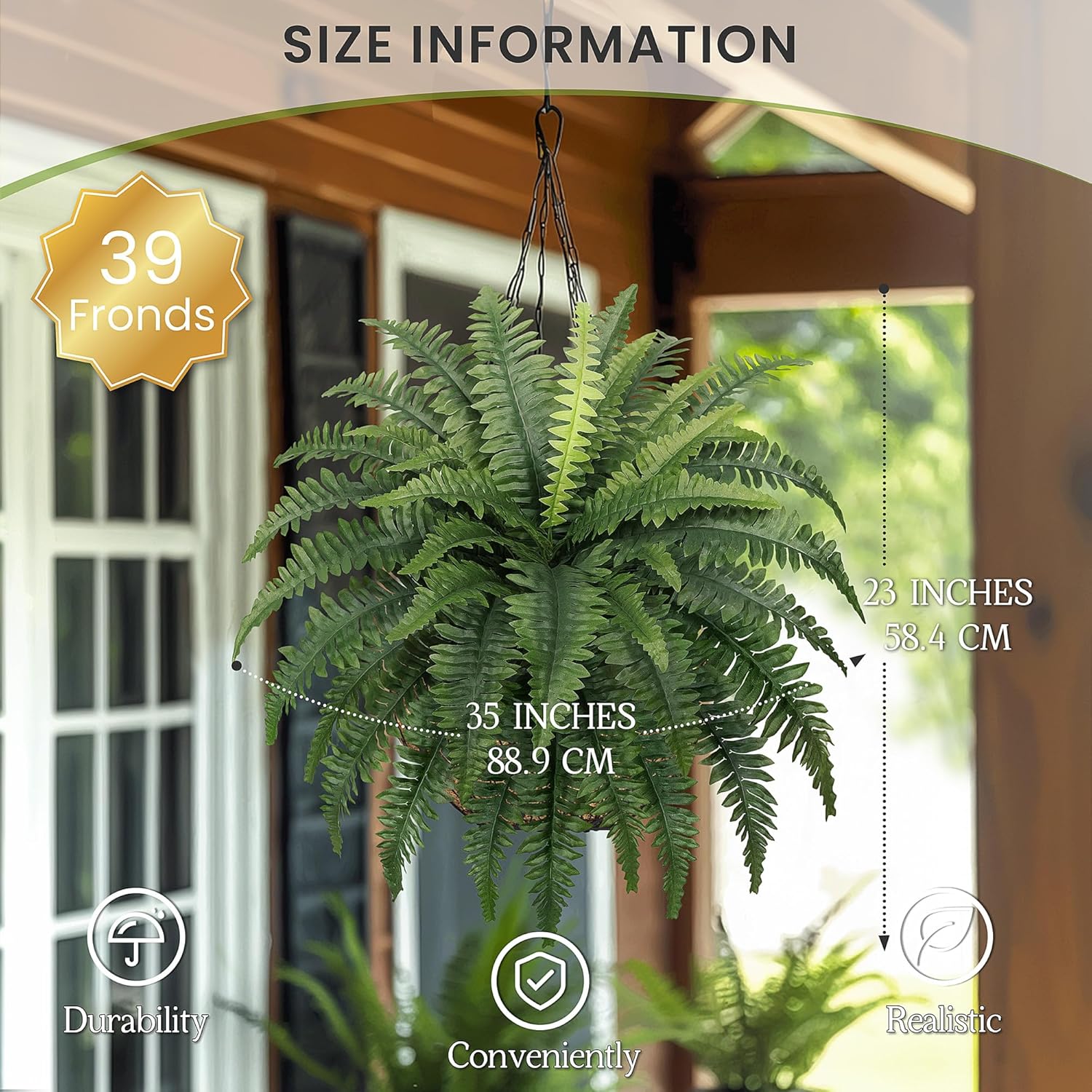 Thumbnail 1 de FOREST PRINCE 35" Ferns Artificial Bush Plants