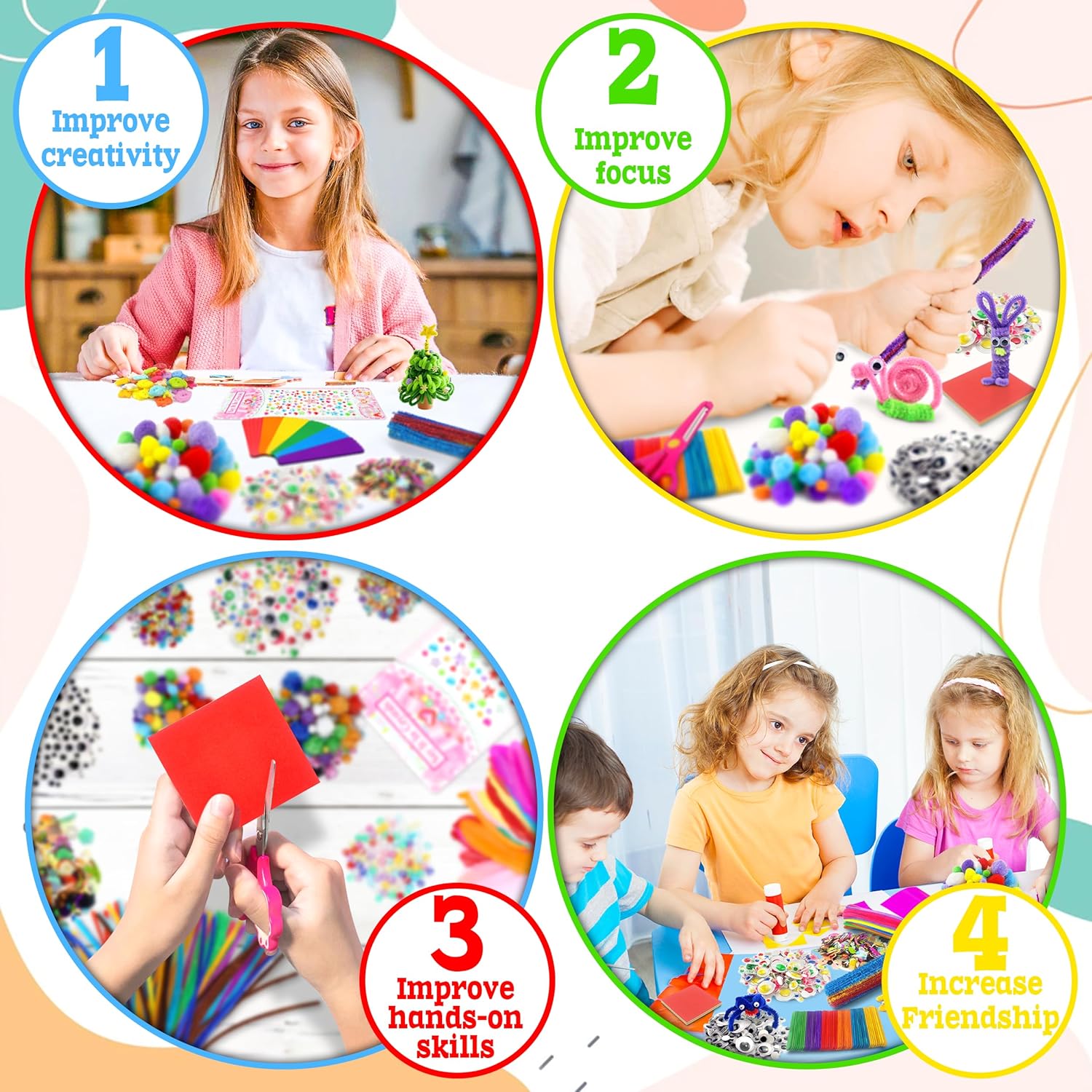 Thumbnail 5 de LINAYE Bastelset 3000+ Stück Bastelbox für Kinder