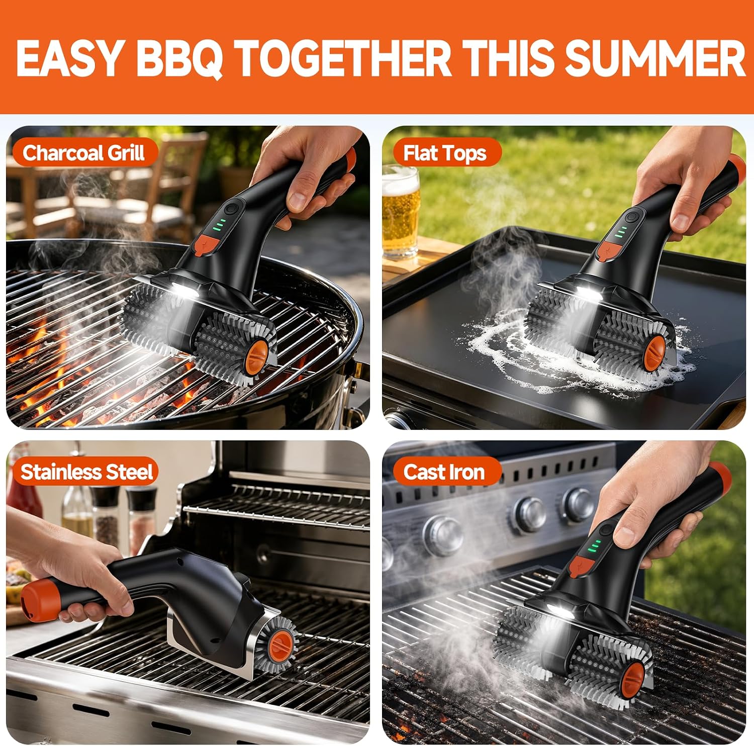 Thumbnail 6 de iFunSky Electric Grill Brush: Dual-Head 80W Cordless Grill Cleaner