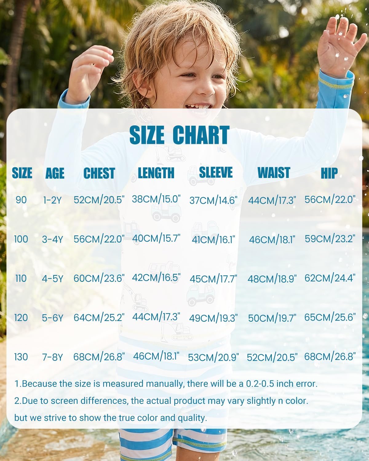 Detalle de Boys Swimming Costume Long Sleeve Rash Vest Set (1-6 Years) with UPF 50+ Sun Protection