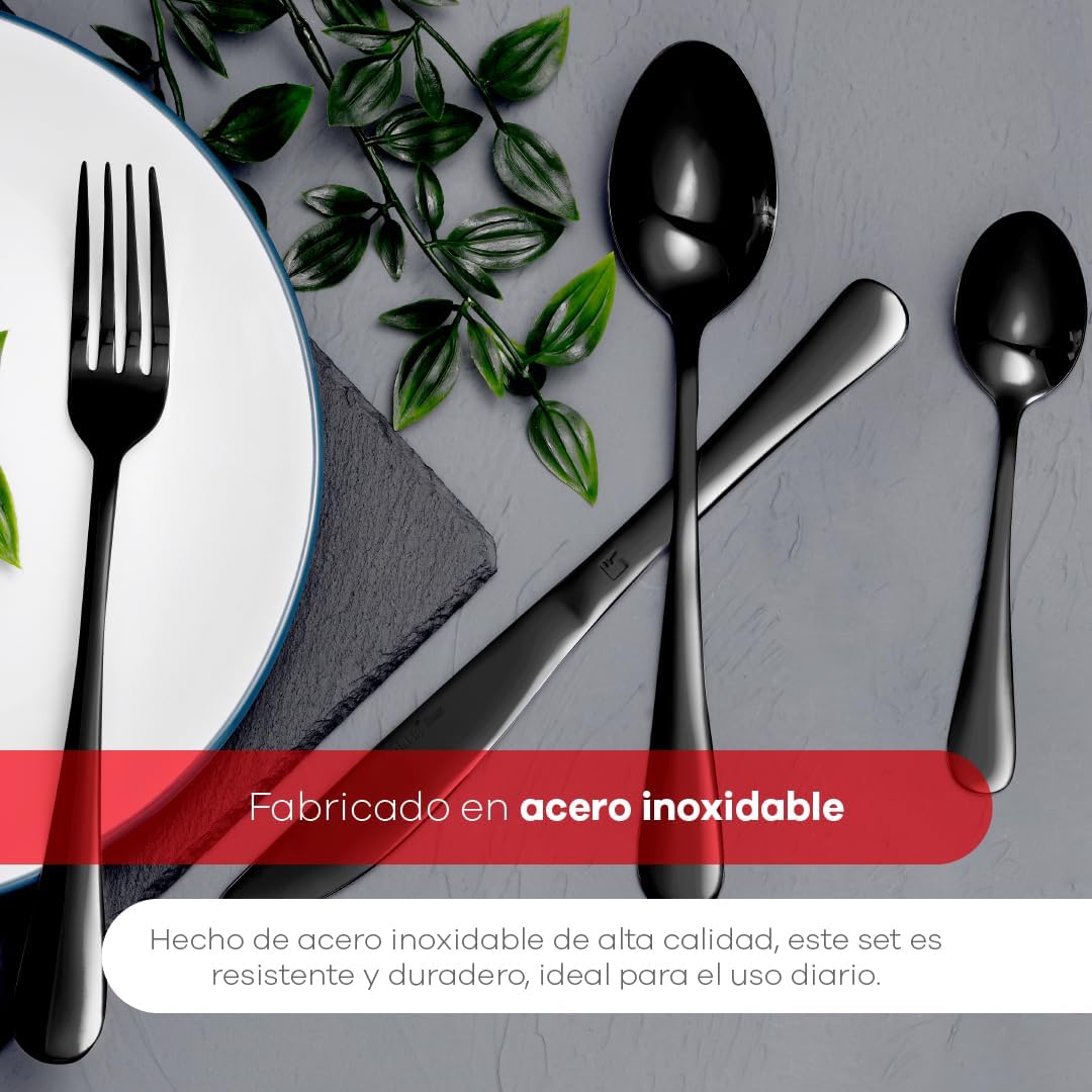 Thumbnail 4 de BERGNER MUNICH - Cubiertos de Acero Inoxidable negro brillante 🍴