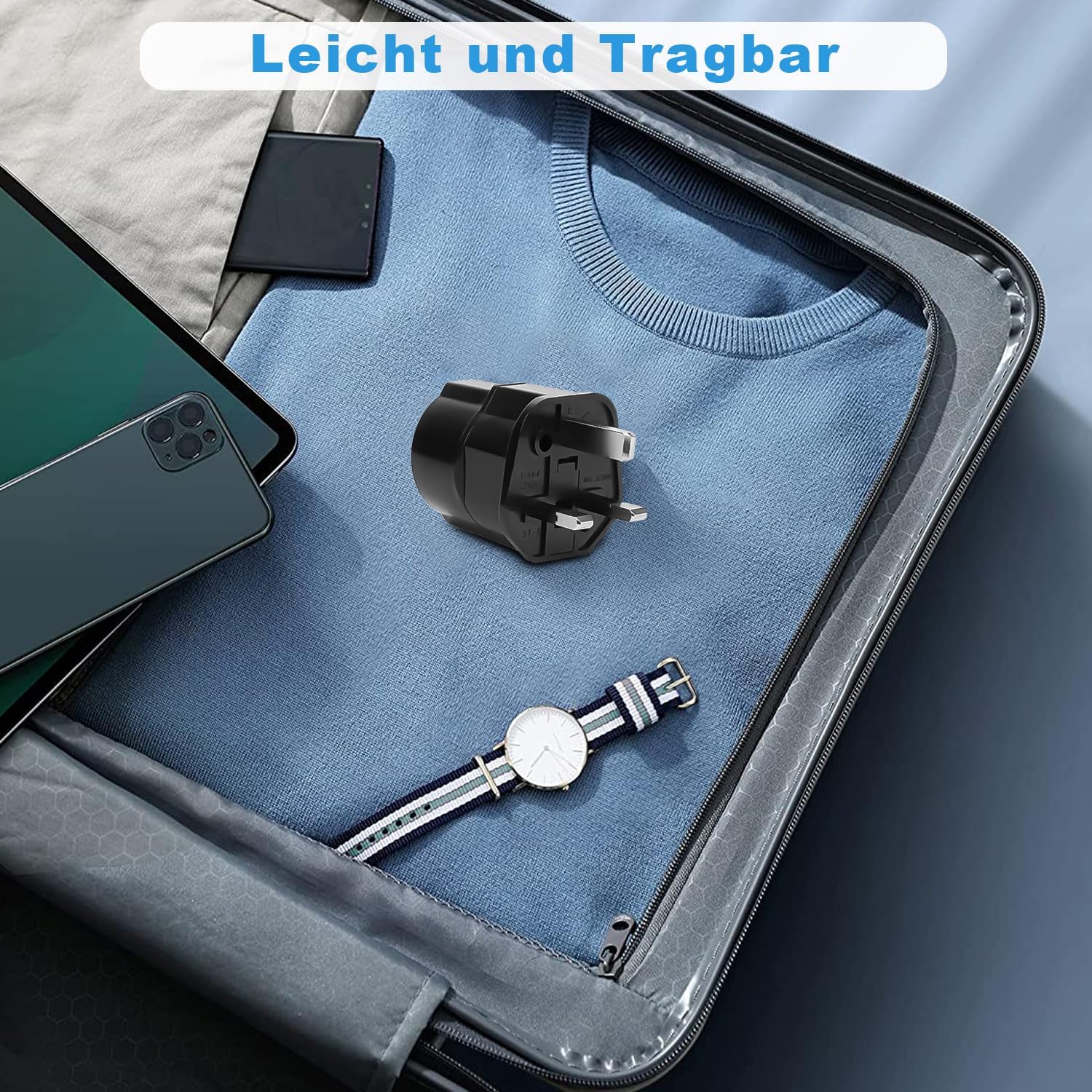 Thumbnail 5 de 2er Reiseadapter UK Steckdosenadapter Typ G für EU 🇬🇧🔌