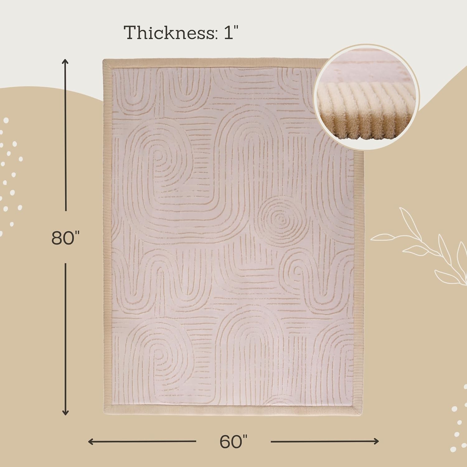 Thumbnail 1 de Hakuna Matte CloudSoft Baby Play Mat for Floor 60" x 80" Zen Garden (Coral Velvet)