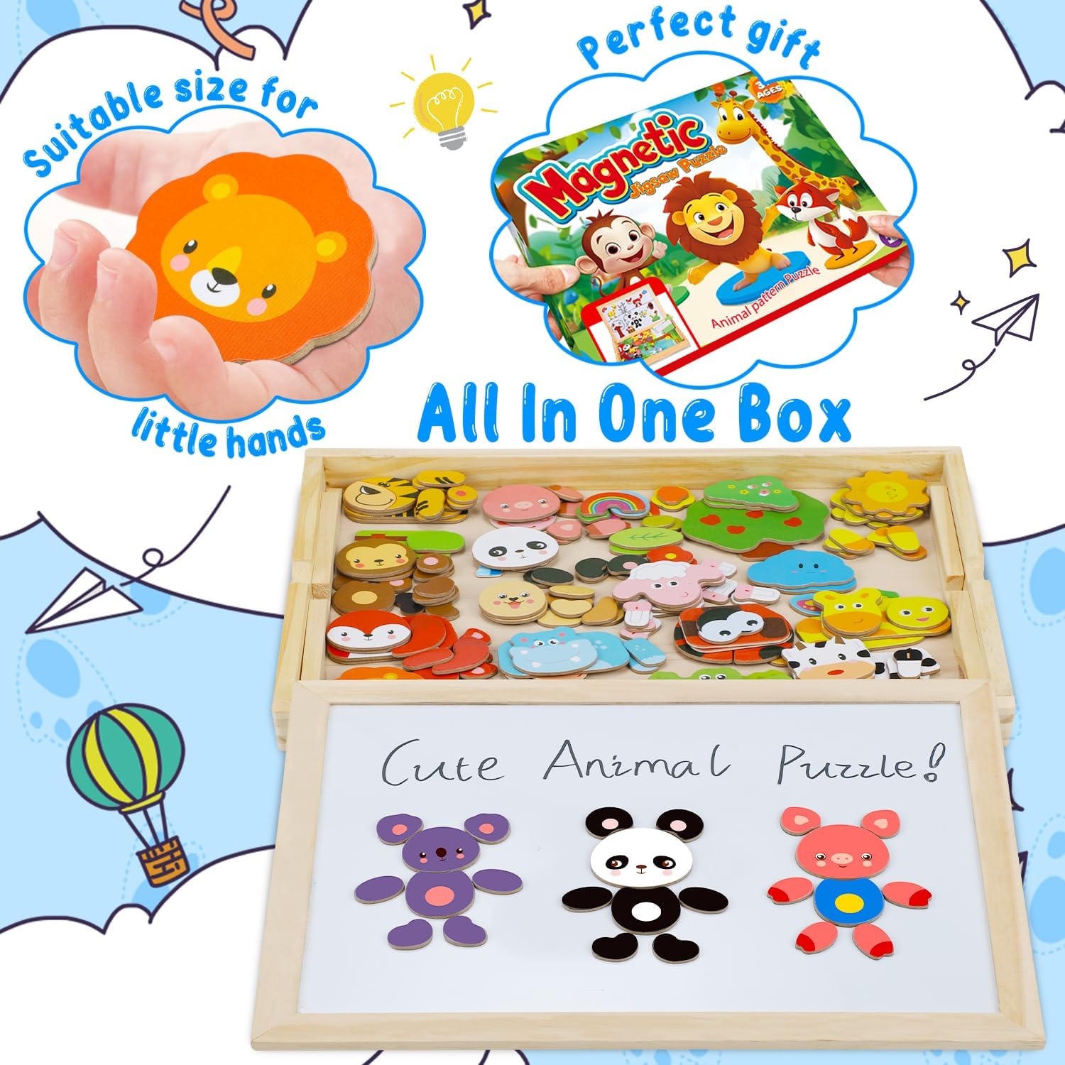 Detalle 2 de COOLJOY 100+ Wooden Magnetic Puzzle