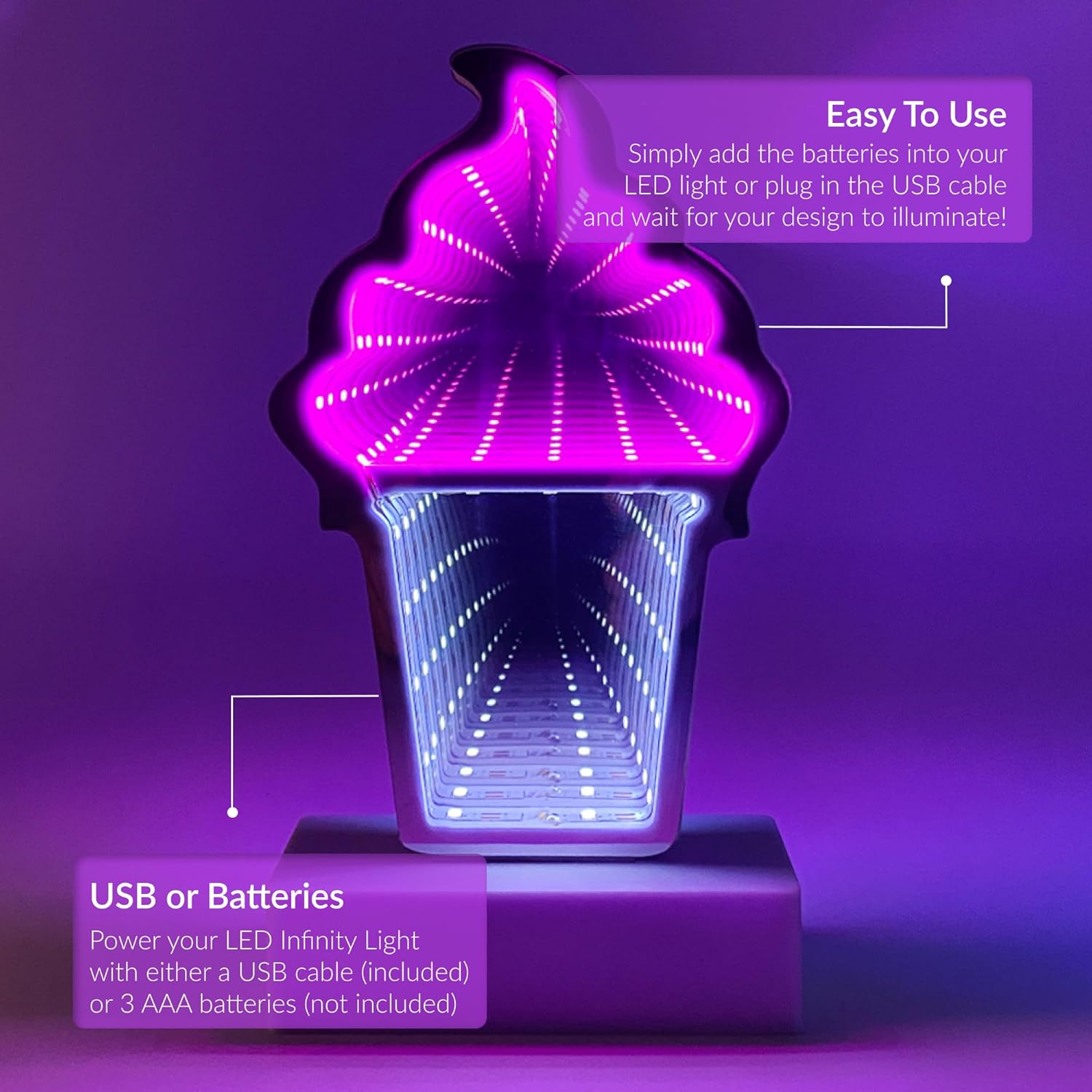 Thumbnail 1 de Gleneagles Ice Cream Infinity Light – LED neon sign for a gaming room