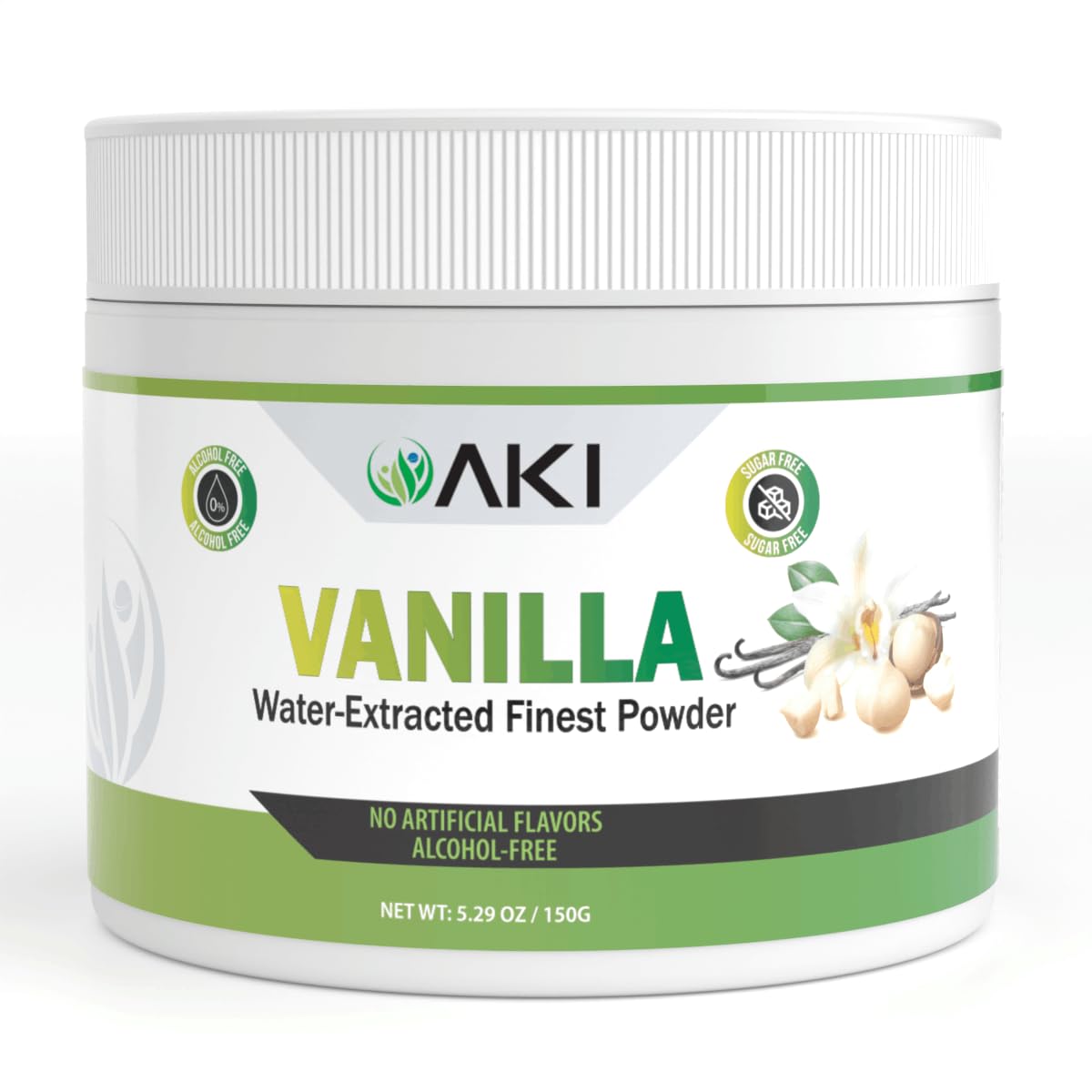 Detalle de AKI ORGANIC Vanilla Extract Powder, Alcohol-Free, Non-GMO, 5.29 oz