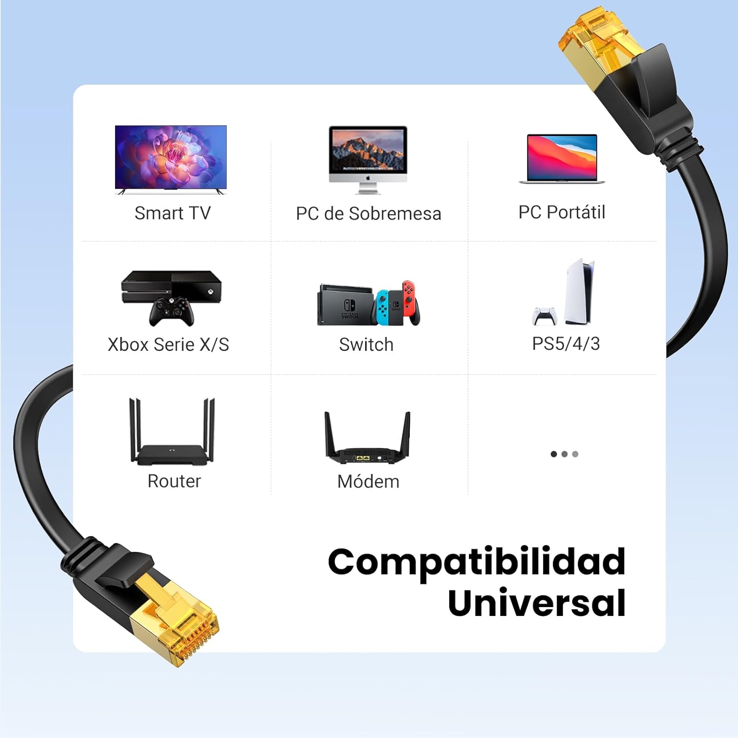 Thumbnail 6 de UGREEN Cable Ethernet 10 Gbps Plano para Gaming 🕹️ 20m