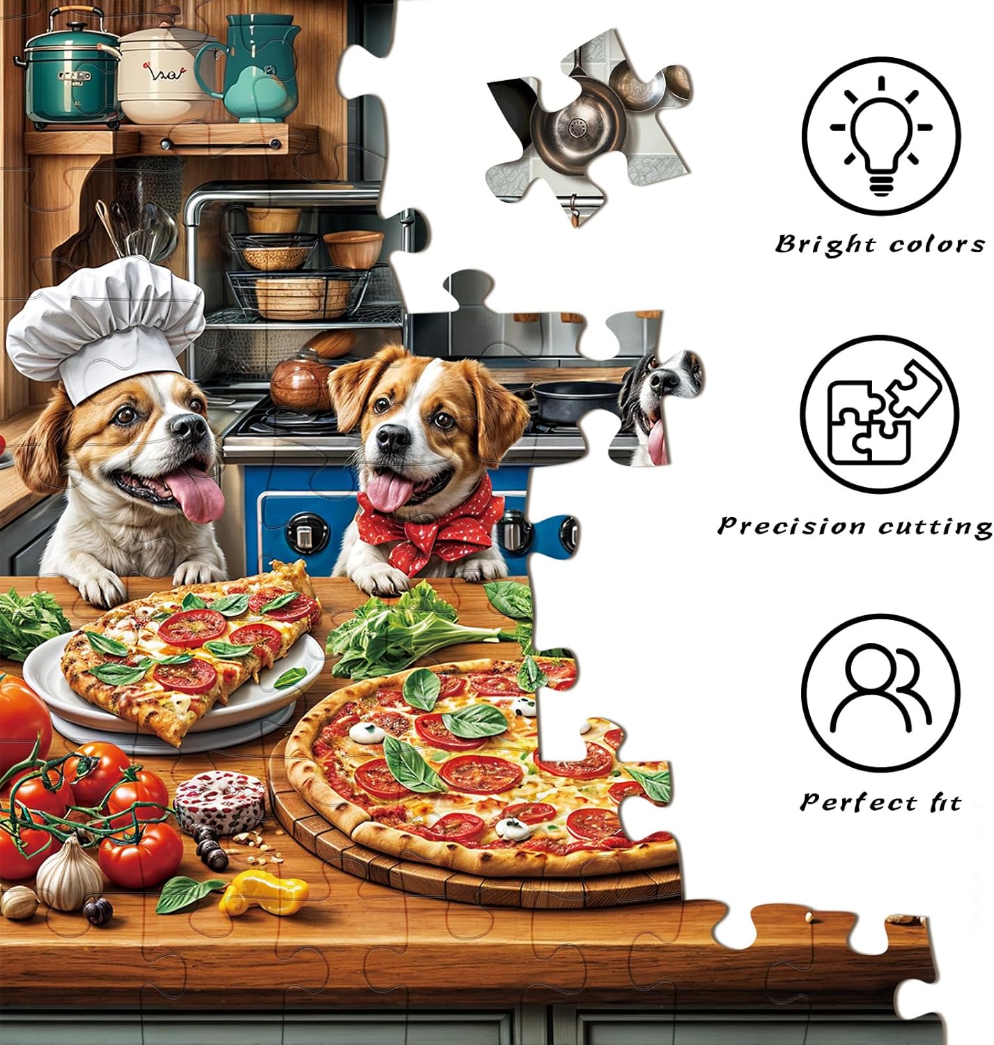Thumbnail 4 de Puzzles 1000 Pieces Dogs' Pizza Meal jigsaw puzzle