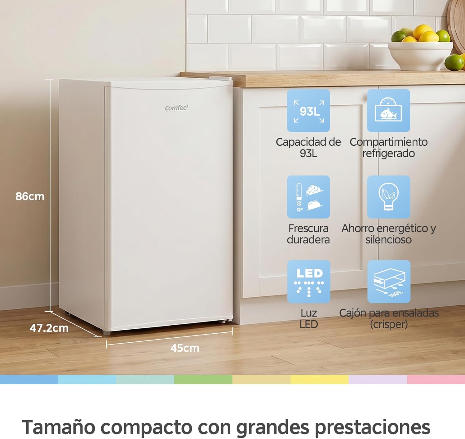 Detalle 1 de Comfee RCD93WH2 frigorífico 93 L bajo mesa