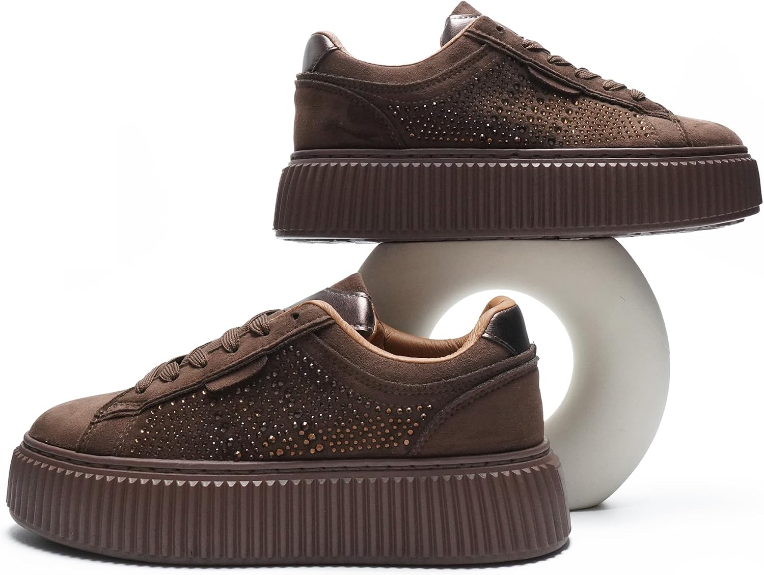 Thumbnail 2 de JOMIX plateausneakers voor dames met strass, pailletten en zool van 4 cm