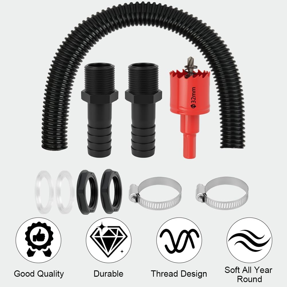 Thumbnail 6 de AOOWU 5083071 Water Butt Connector Kit, 50cm Flexible Hose, 25mm