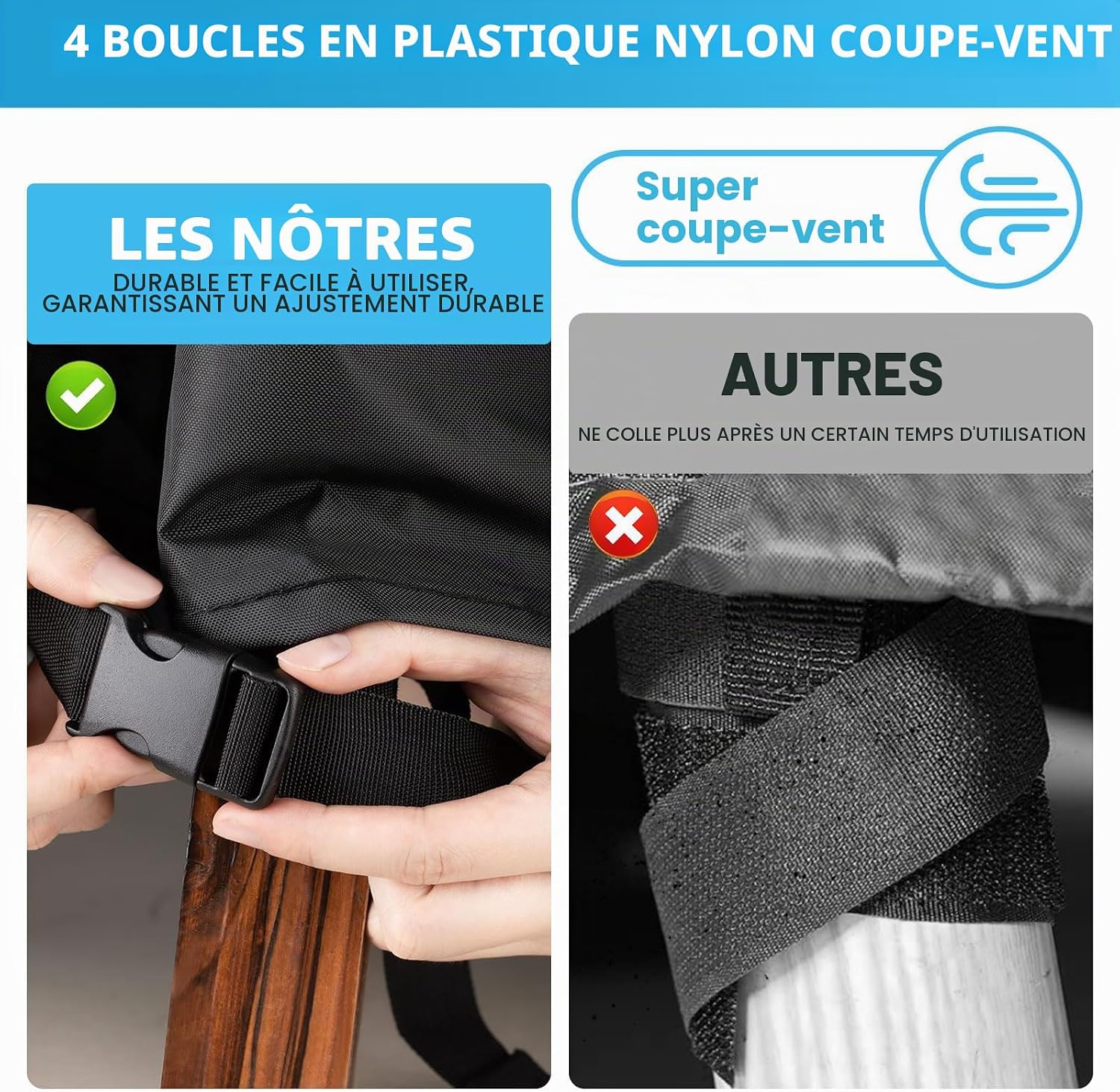 Thumbnail 4 de Velway Housse pour Salon de Jardin Extérieur avec Évent – Noir 200x160x74 cm