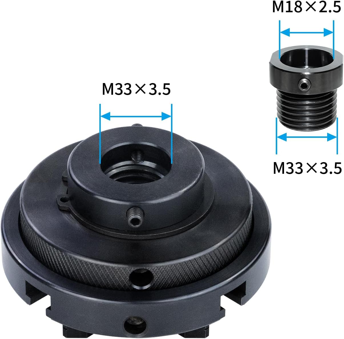 Detalle de DEEFIINE M33 houten draaibankklauwplaat 100 mm, zelfcentrerend met vier klauwen