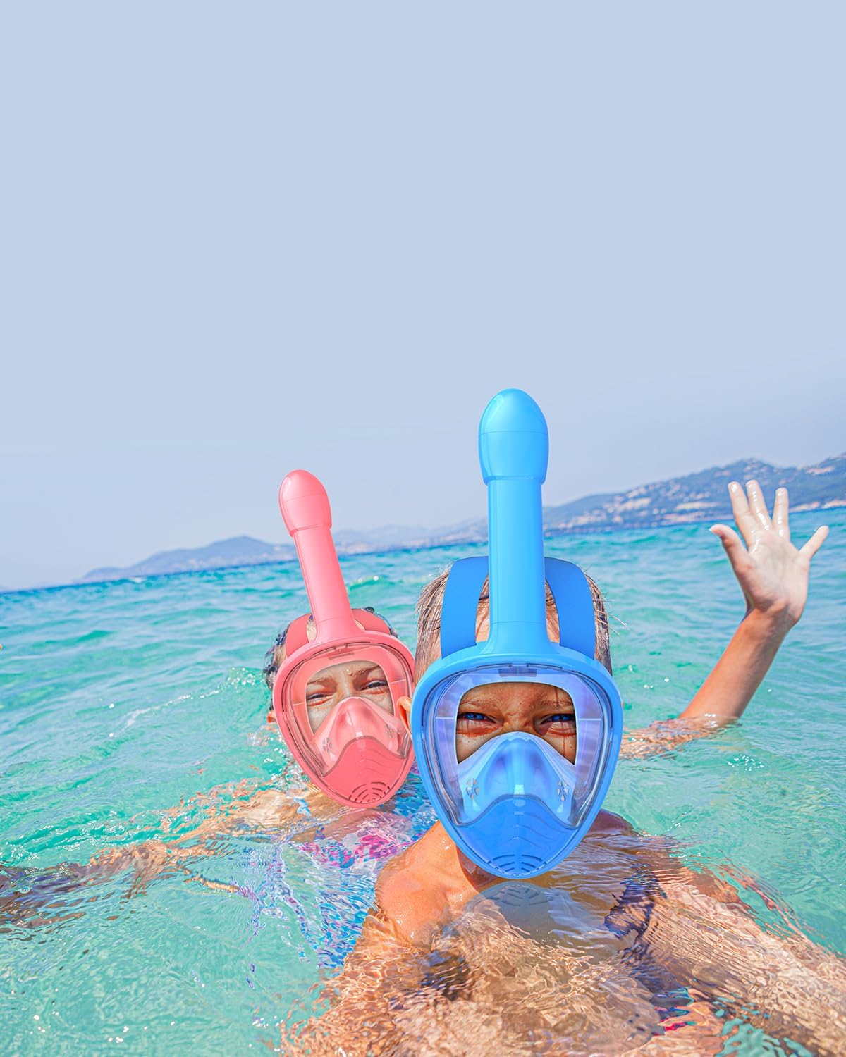 Detalle 2 de QingSong Kids Snorkel Mask Full Face with Camera Mount — 180° Panoramic View, Anti-Fog & Anti-Leak