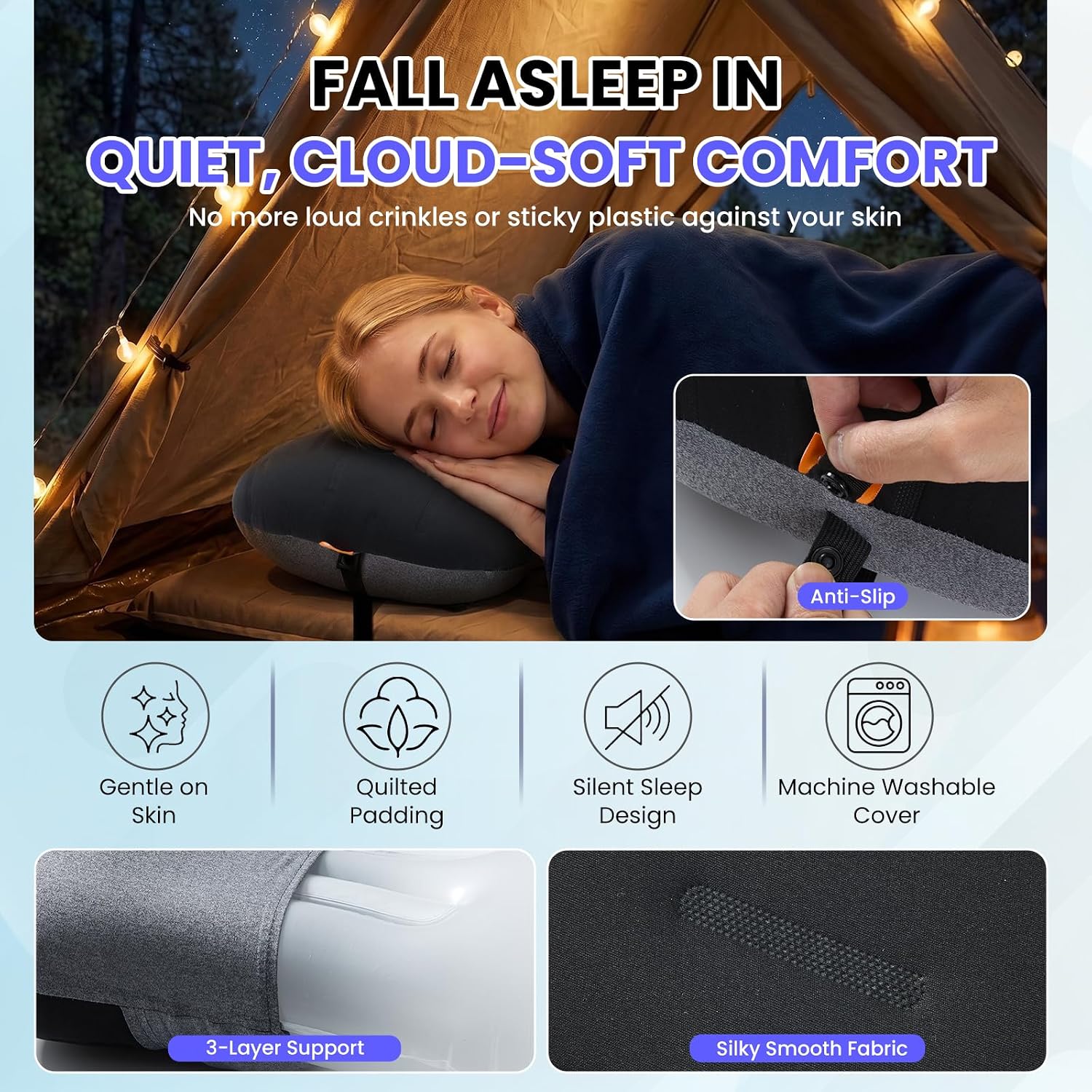 Detalle de Inflatable Camping Pillow 2 Pack