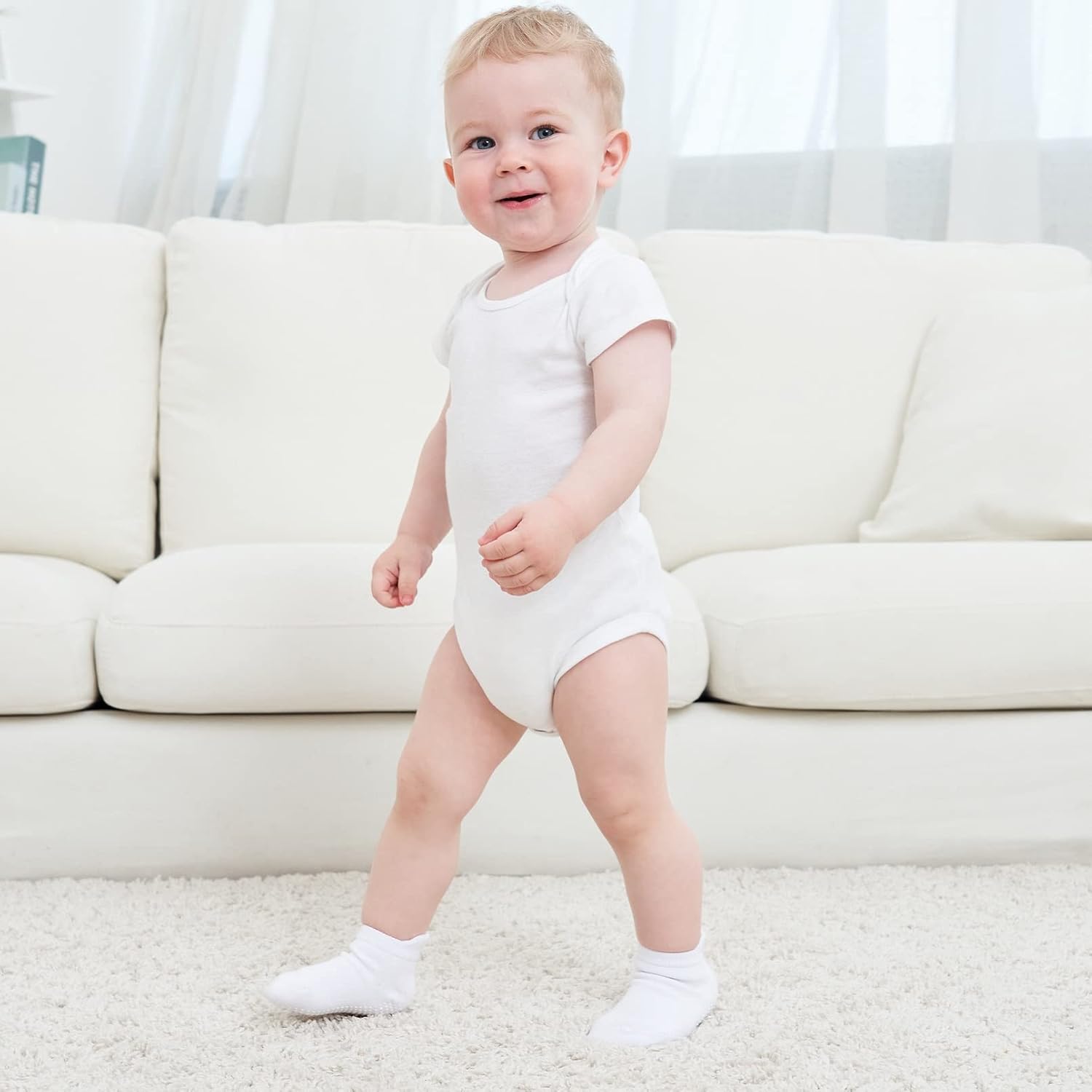 Thumbnail 5 de Zaples Baby Non Slip Grip Ankle Socks with Non Skid Soles — 9 Pack, Cotton-Rich, All-Season Anti-Slip