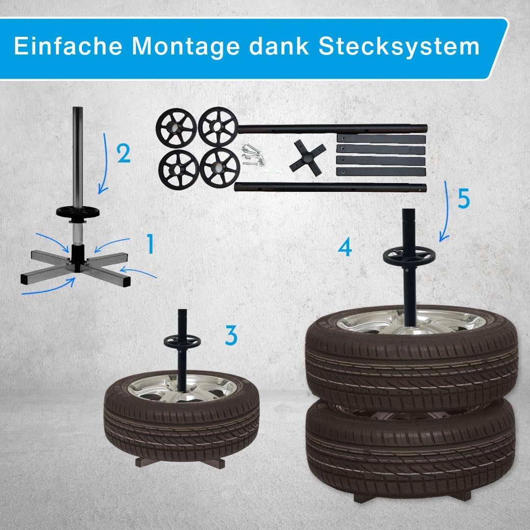 Thumbnail 2 de cartrend Reifenständer XL Max – Tragkraft 120 kg, für Felgen und Reifen bis 285 mm, schwarz