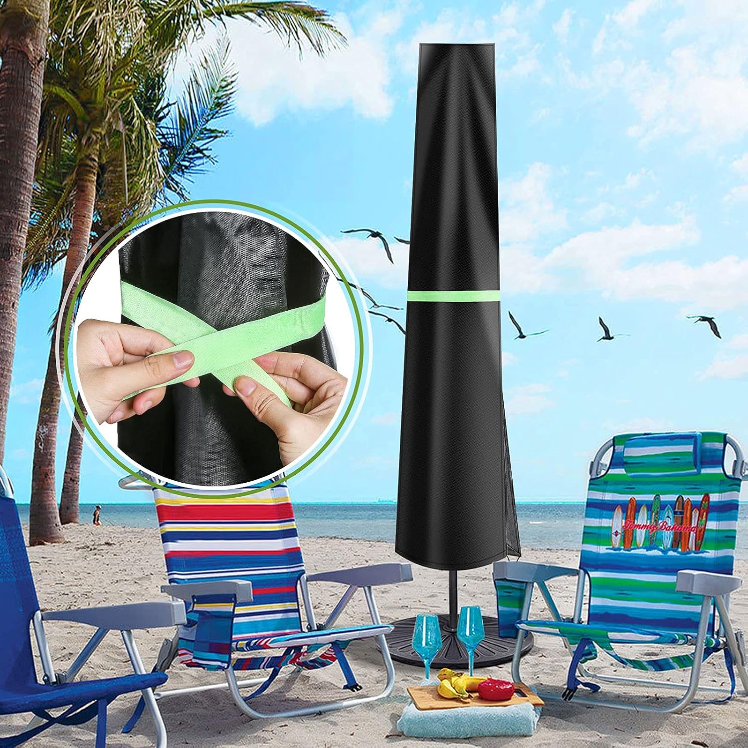 Thumbnail 5 de Cantilever Parasol Cover 190x30/50cm (Black) ☂