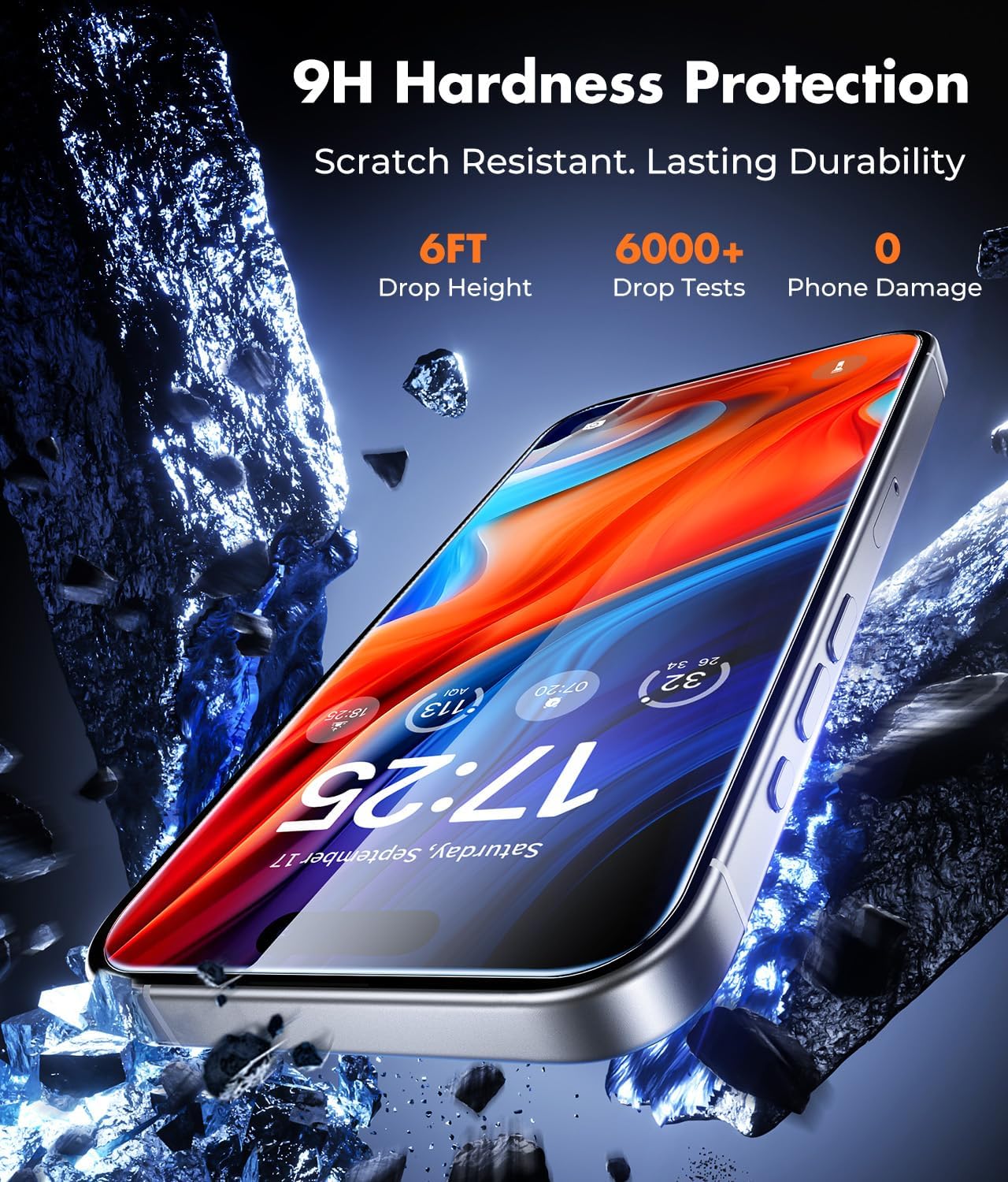 Thumbnail 1 de UNBREAKcable 2-Pack Tempered Glass Screen Protectors for iPhone 16 Pro Max (9H, HD Clarity, Easy-Install Frame)