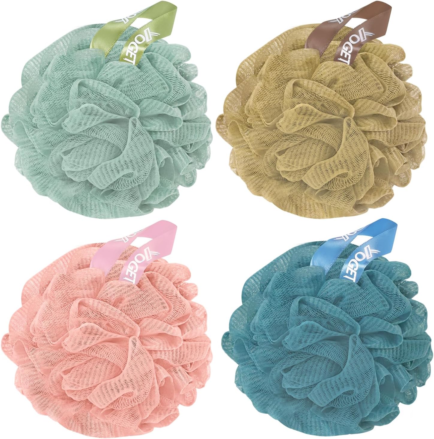 Detalle de Yoget 4 Pack Shower Loofah Sponge (60G Bath Sponges) for Exfoliating, Cleansing & Smoother Skin