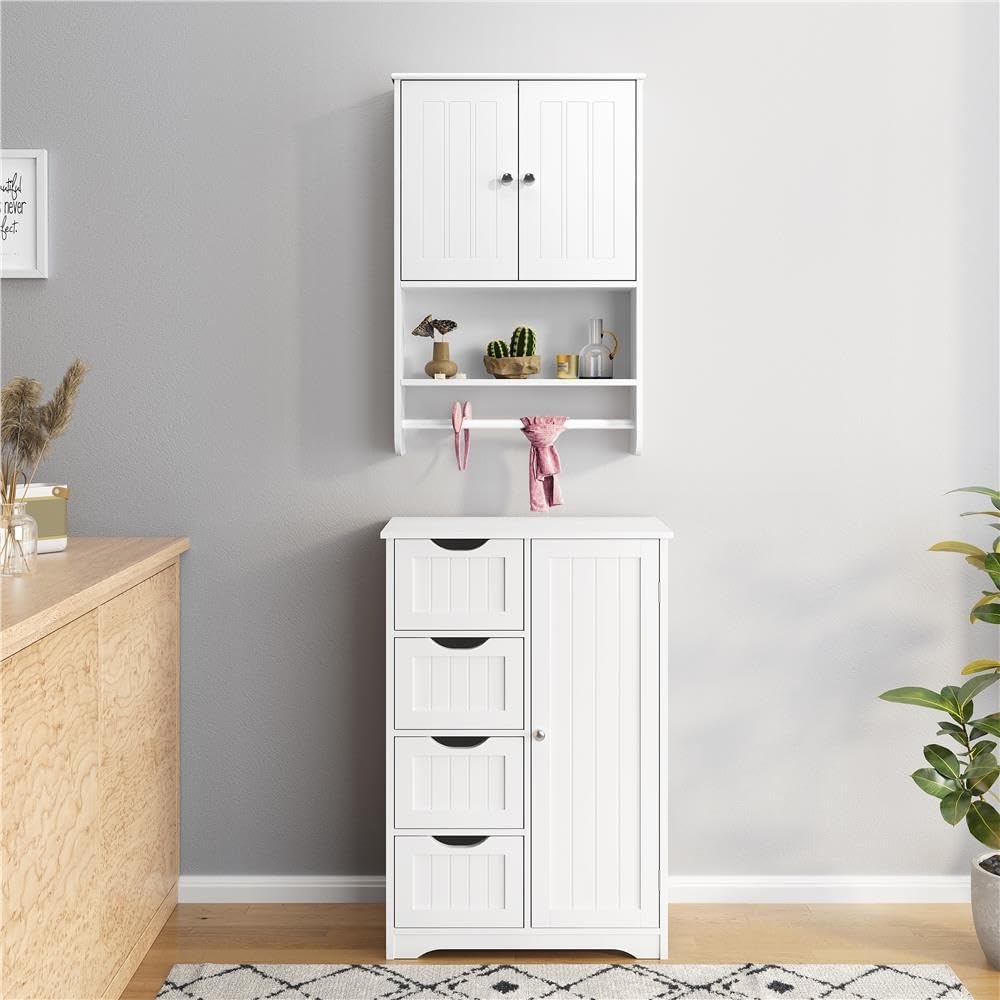 Detalle 2 de Yaheetech Armadietto bagno sospeso 73 x 48,5 x 14 cm