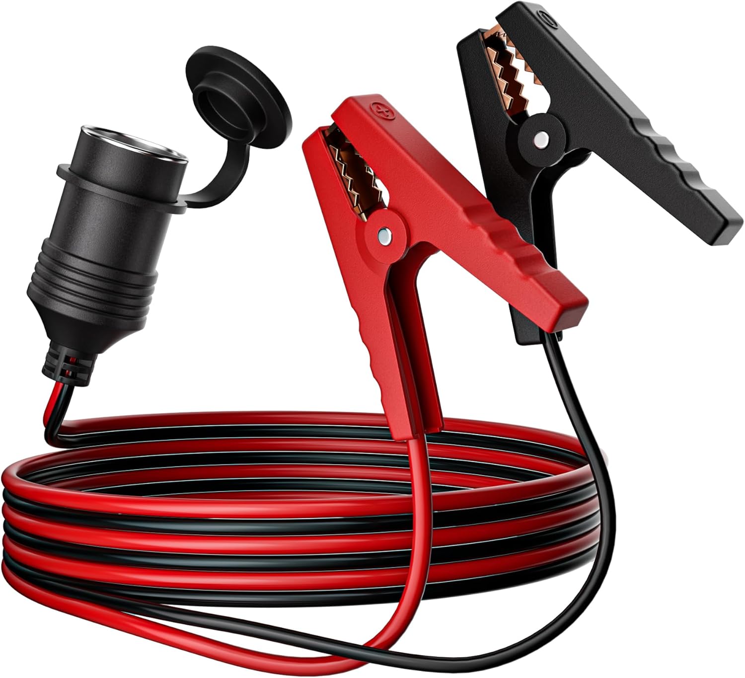 Detalle de RGBer® Zigarettenanzünder Steckdose – 12V Steckdose mit Batterieklemmen für Auto, Wohnmobil, Boot