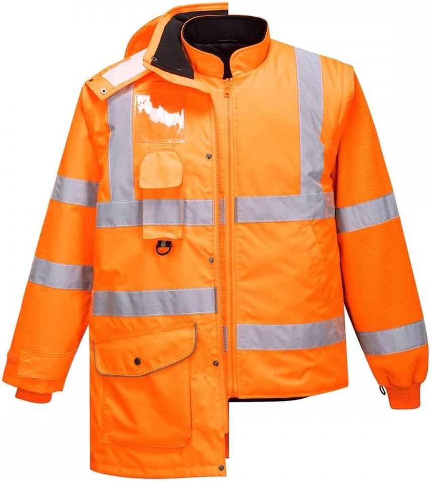 Detalle de Portwest RT27 Giacca Traffico 7 in 1 – Arancione XL: visibilità CE, versatilità e comfort