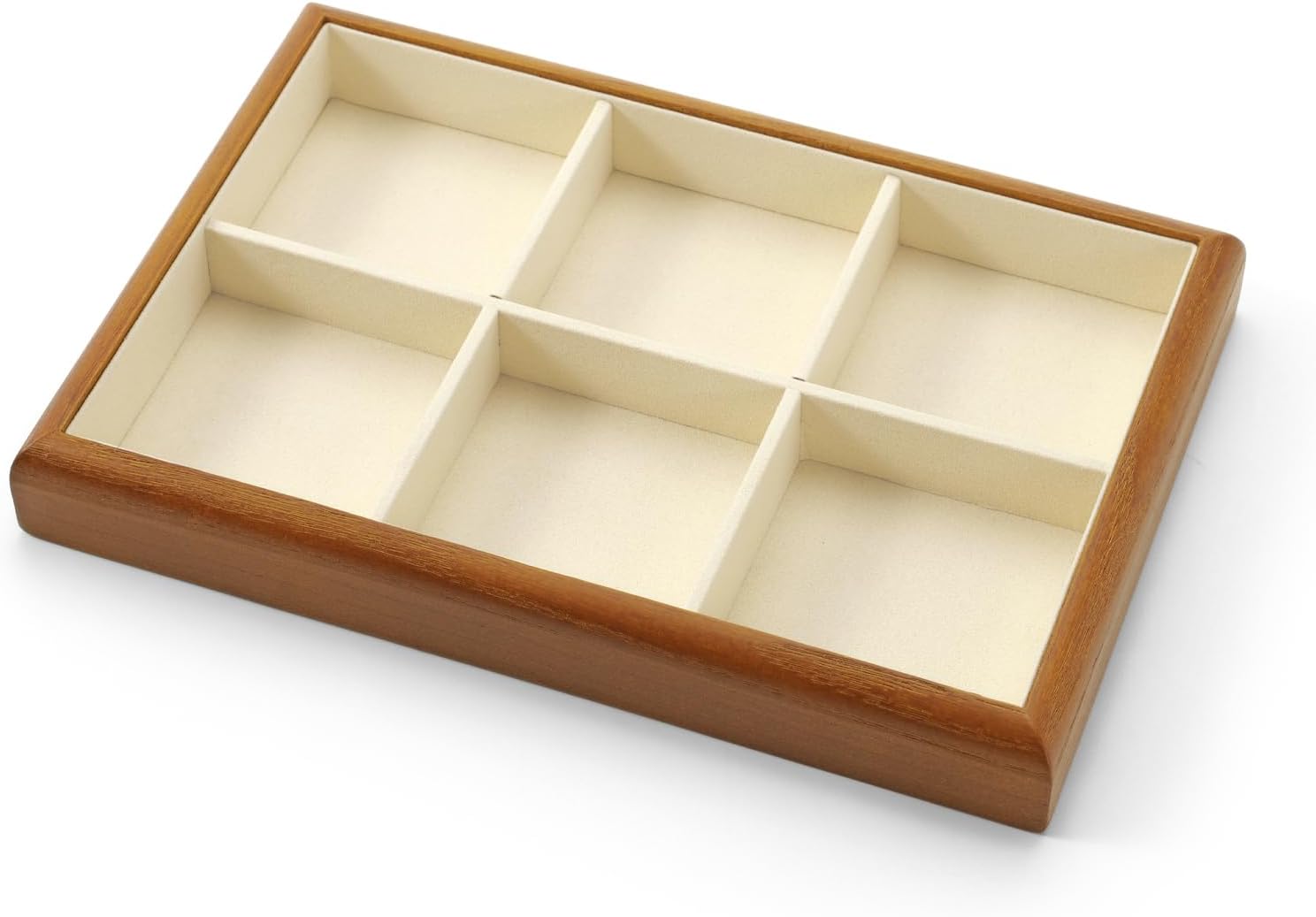 Detalle 2 de Papten Bandeja para Joyas de Madera Apilable 6 Compartimentos