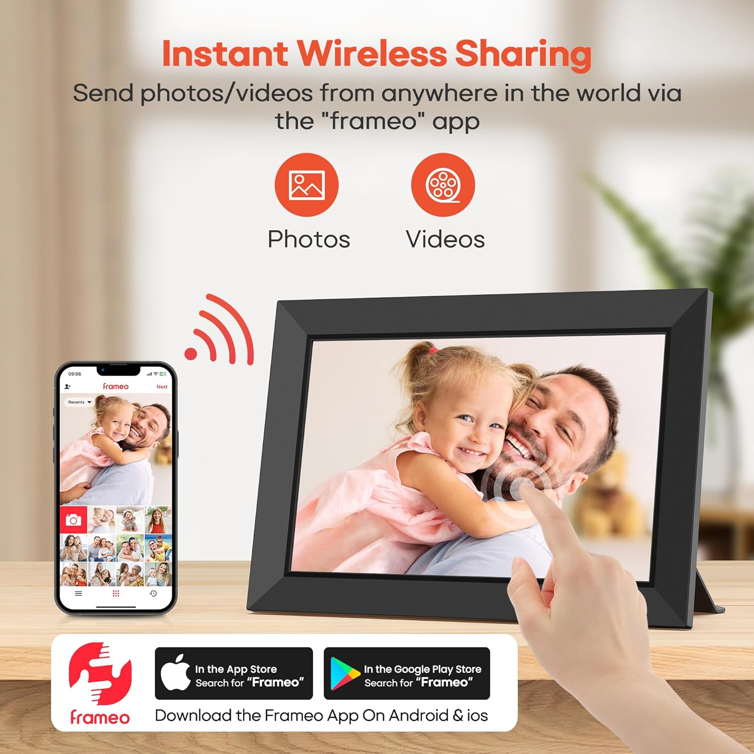 Thumbnail 1 de Frameo 10.1 Inch WiFi Digital Picture Frame 32GB