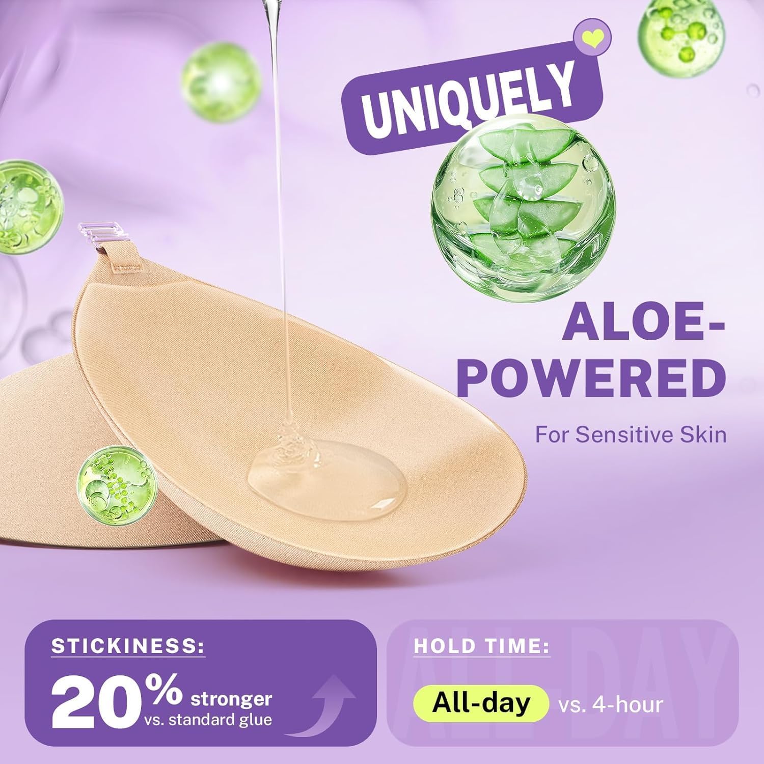 Thumbnail 3 de Invisible Strapless Sticky Bra Push Up for Women (C Cup, Light Beige)