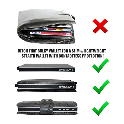 Thumbnail 8 de Stealth Wallet RFID Card Holder Wallet – Slim, Minimalist Aluminium & Leather Pop-Up Card Wallet