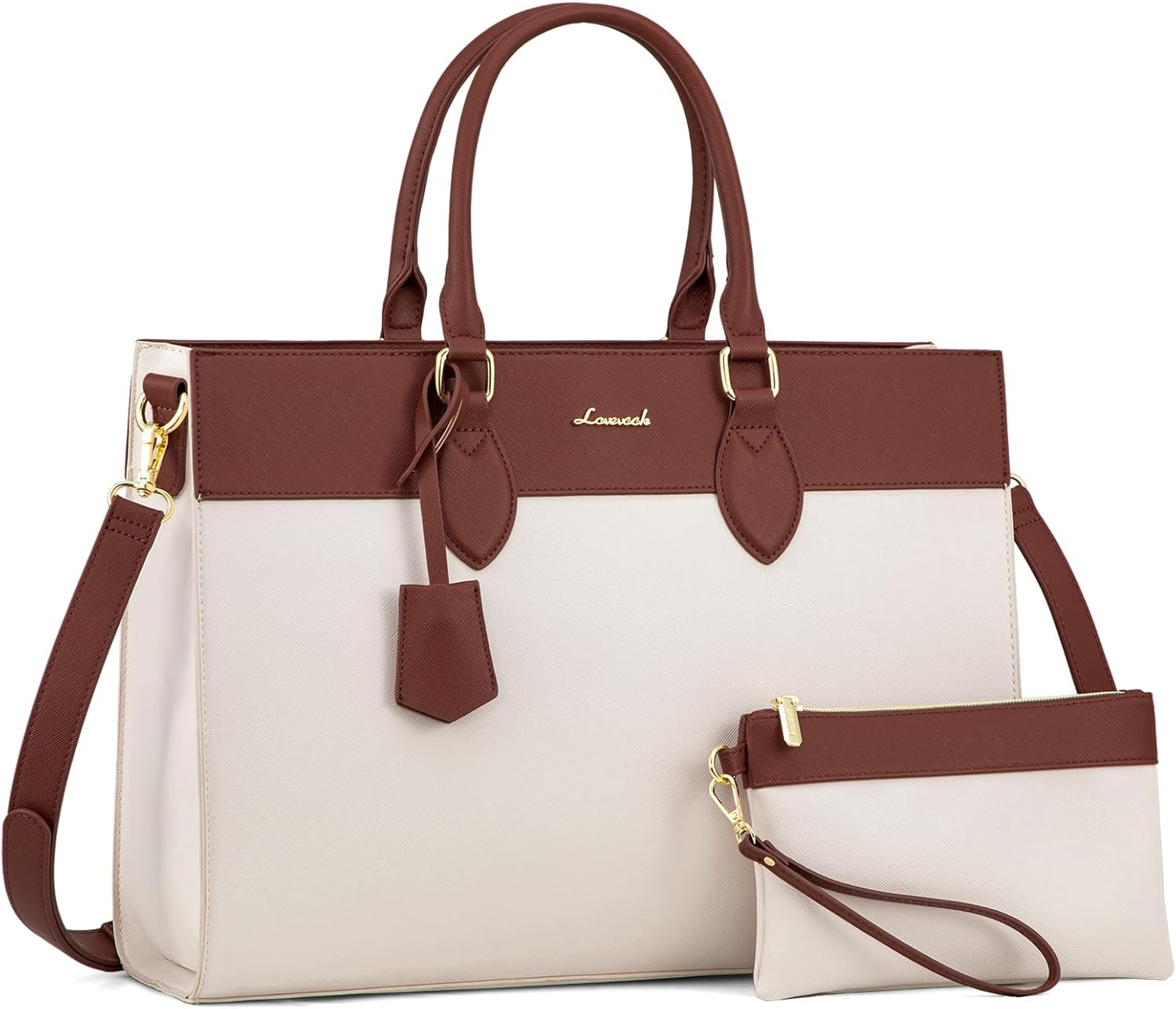 Thumbnail 6 de LOVEVOOK Laptoptasche Damen für 15,6 Zoll – große Arbeits-/Business-Umhängetasche mit Schutzfach, wasserdicht, Schwarz