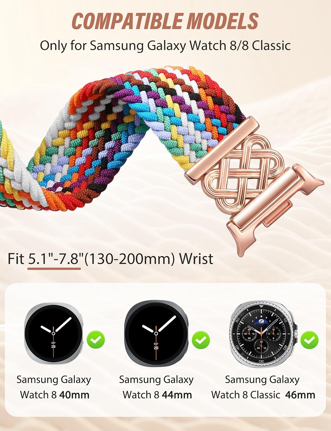 Detalle de TOYOUTHS Braided Magnetic Strap for Samsung Galaxy Watch 8 / Watch 8 Classic