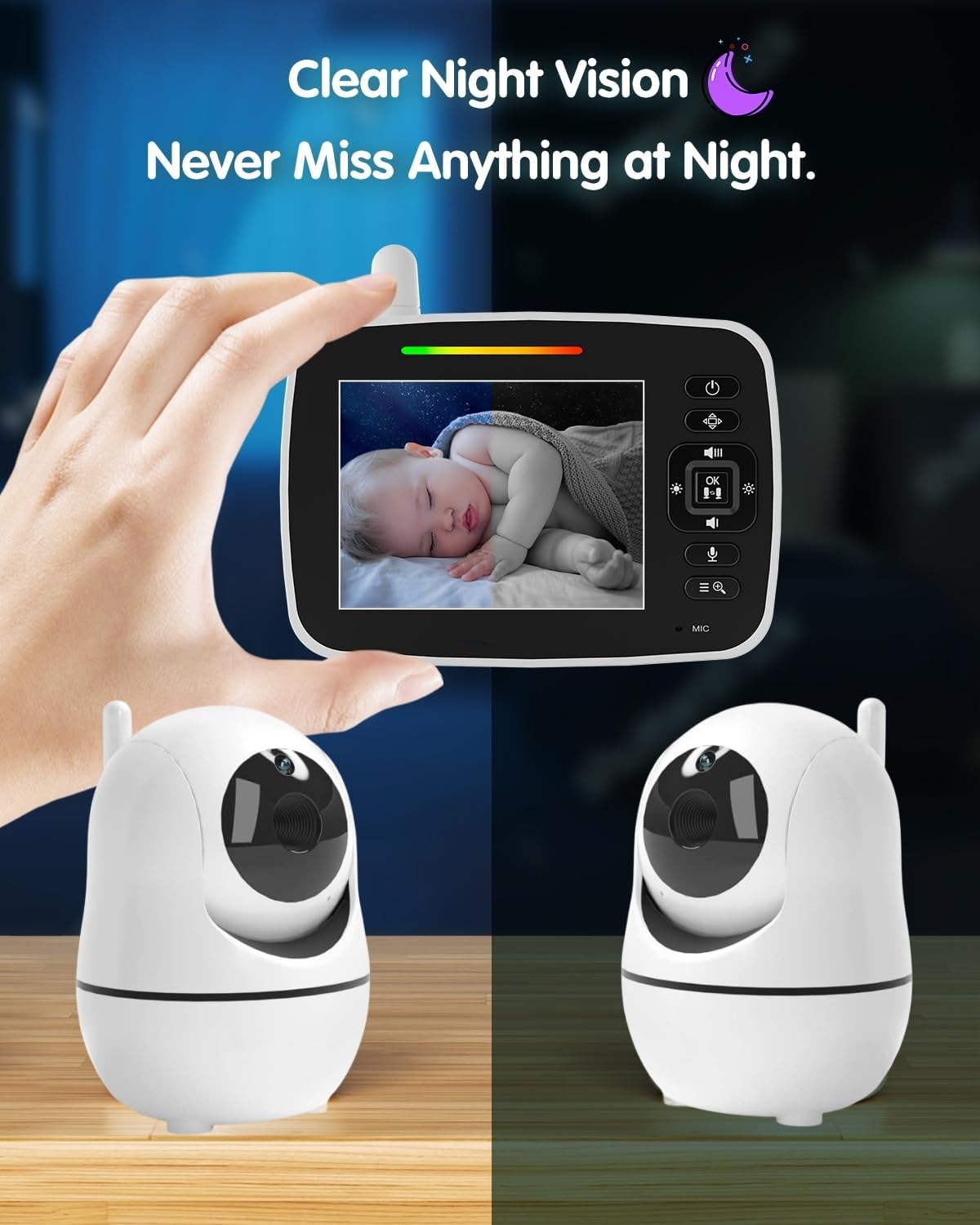 Thumbnail 3 de Kidsneed Baby Monitor: 3.5-Inch Screen Video Baby Monitor with Pan-Tilt-Zoom Camera