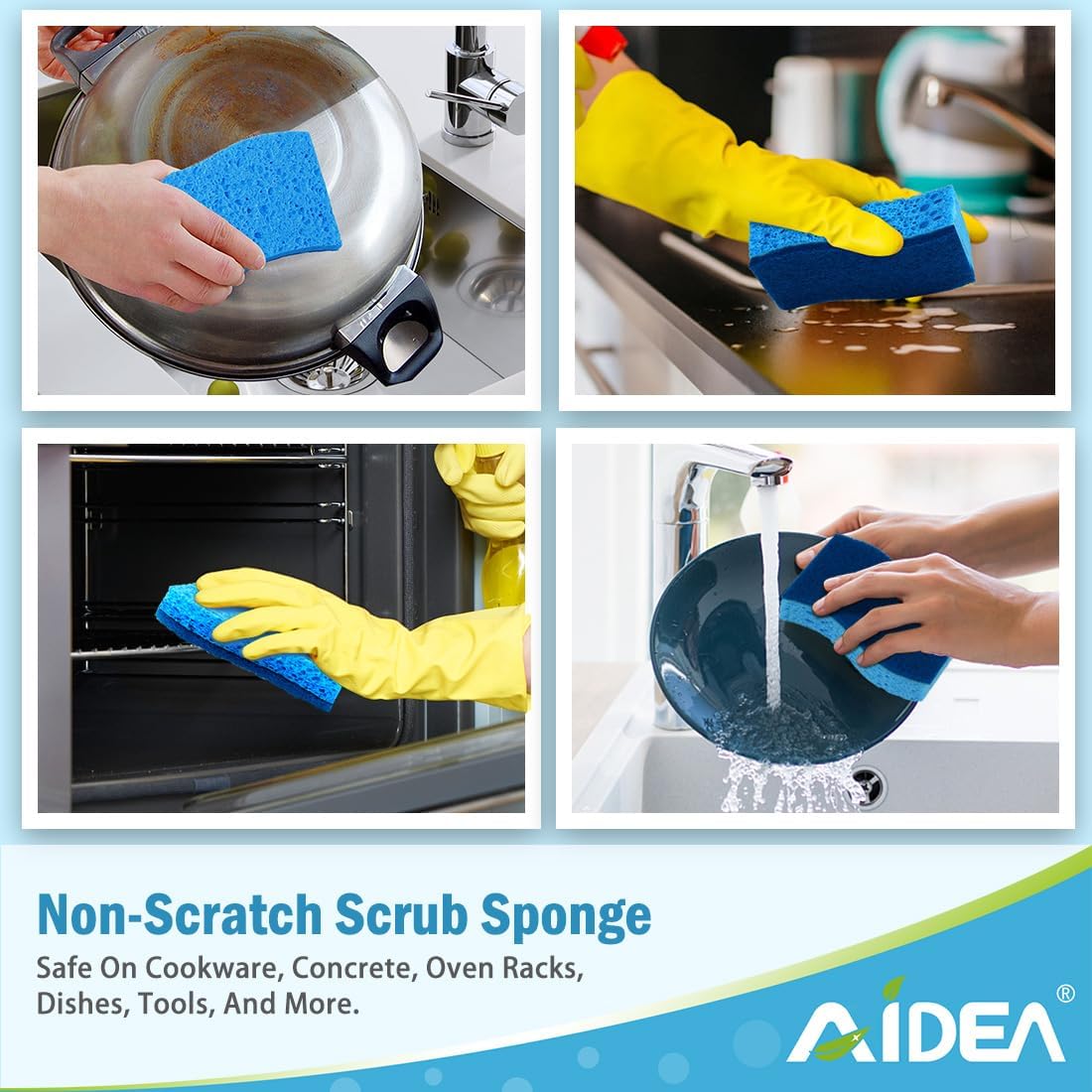Thumbnail 4 de AIDEA Non Scratch Scrub Sponge (24 Count) — Dual-Sided Dish & Kitchen Cleaning Sponges